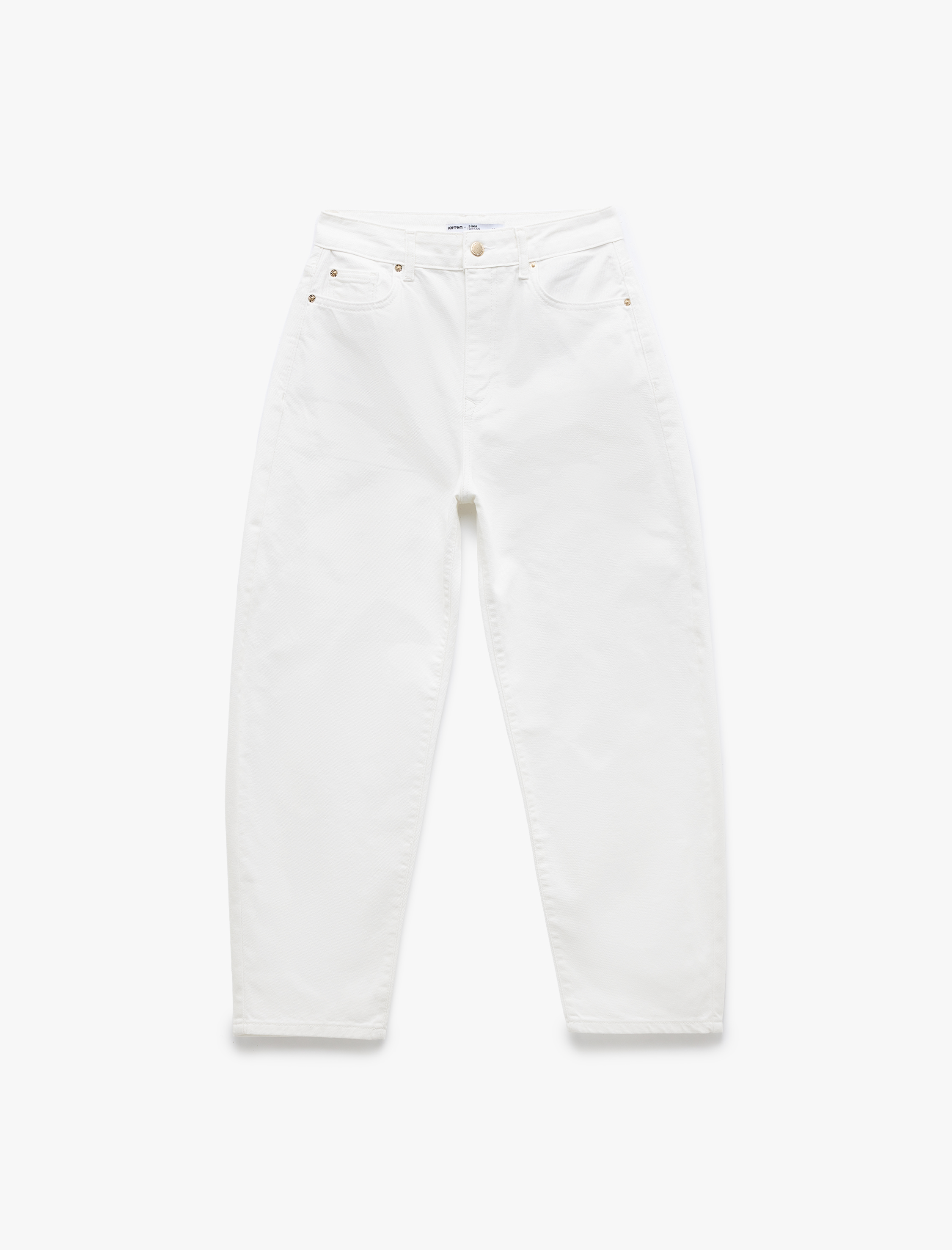   Koton X Sima Tarkan -  Yüksek Bel Pamuklu Barrel Jean Pantolon