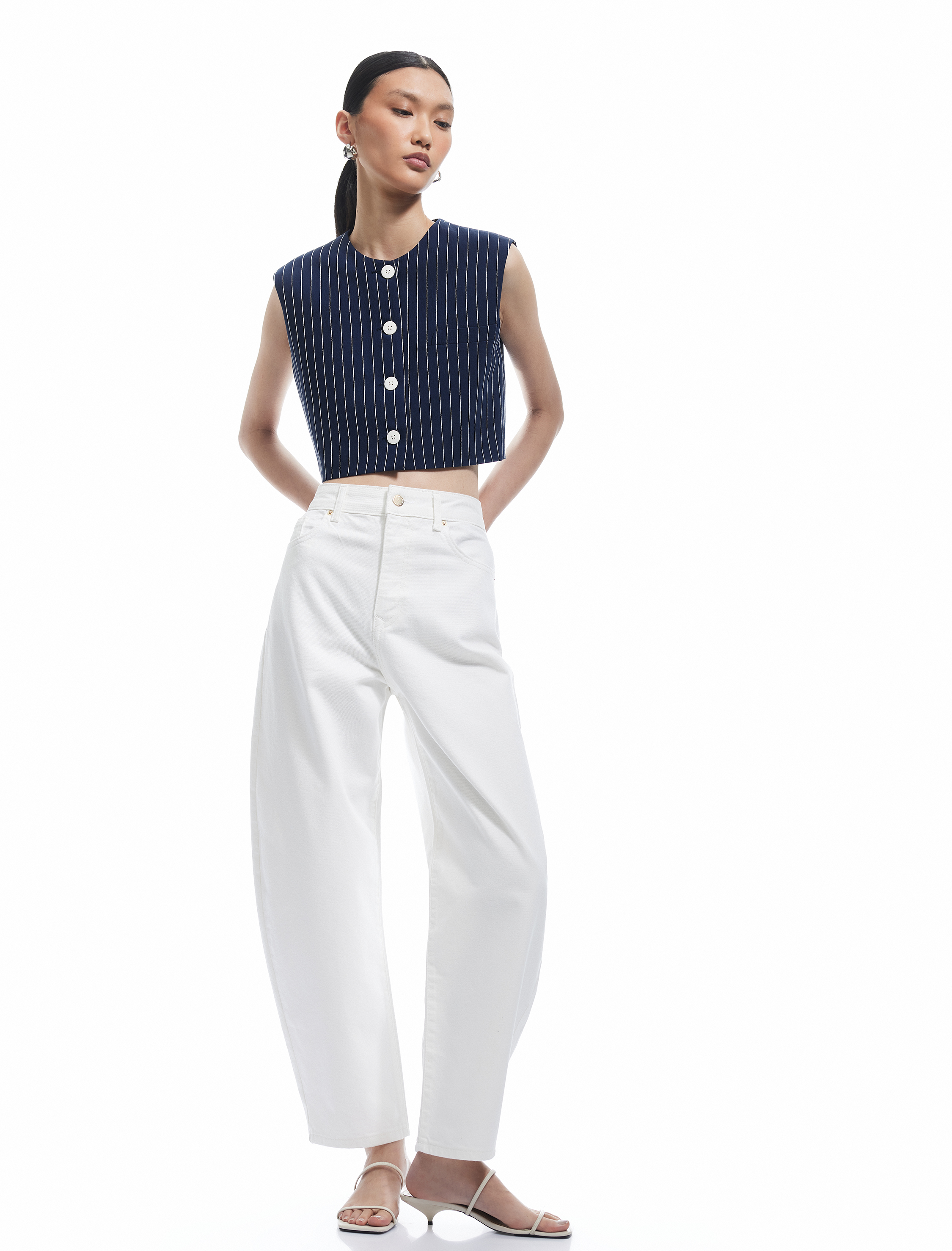   Koton X Sima Tarkan -  Yüksek Bel Pamuklu Barrel Jean Pantolon