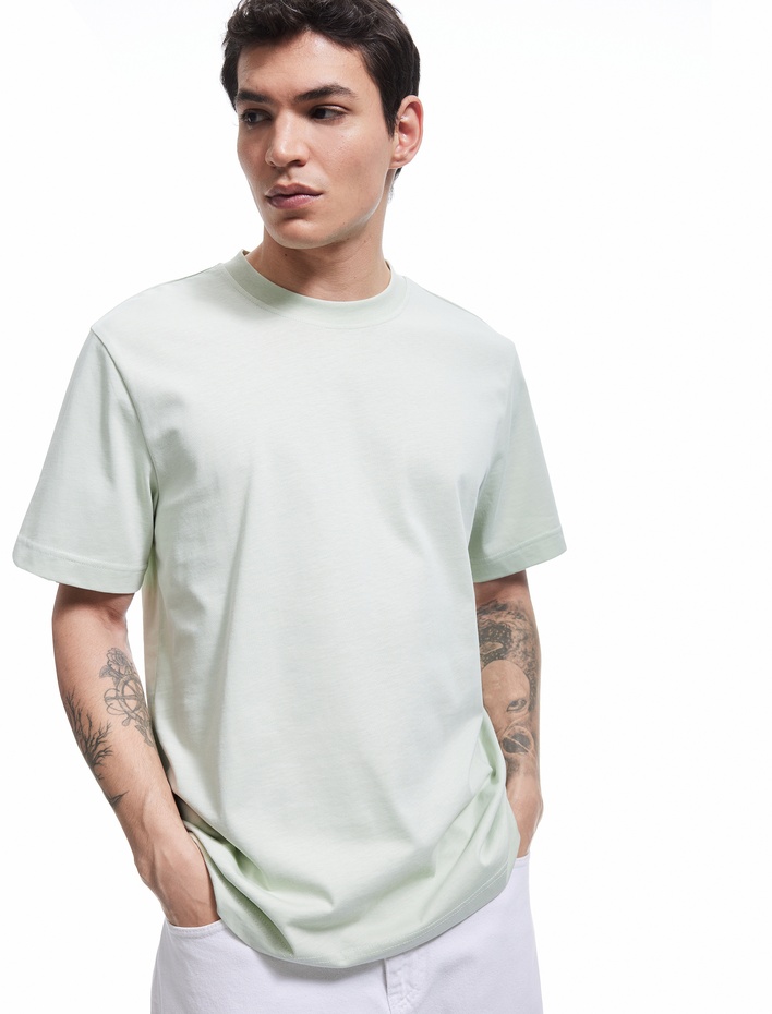  Basic Tişört Regular Fit Kısa Kollu Bisiklet Yaka Pamuklu