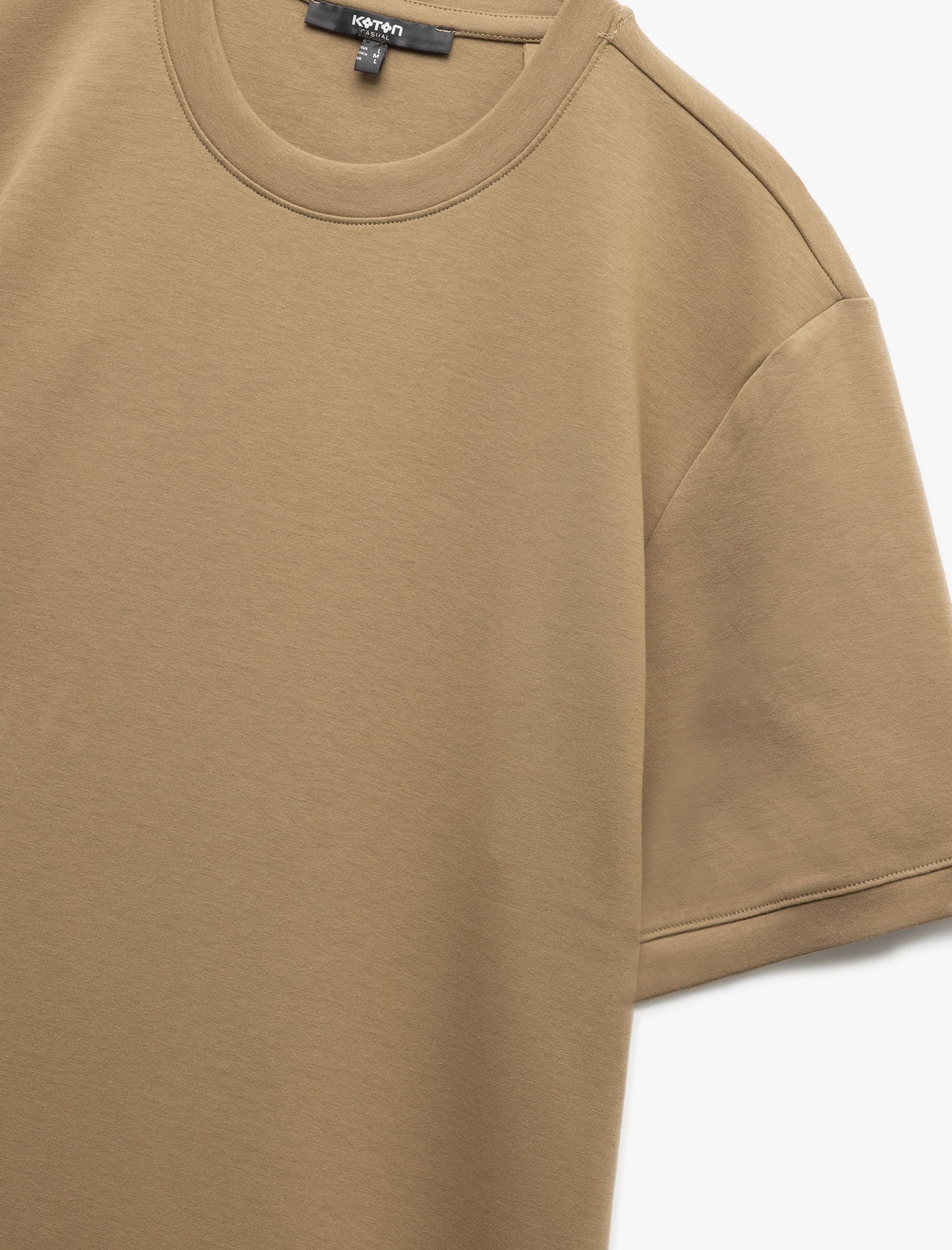   Bisiklet Yaka Pamuklu Regular Fit Scuba Tok Kumaş Kısa Kollu Basic Erkek Tişört