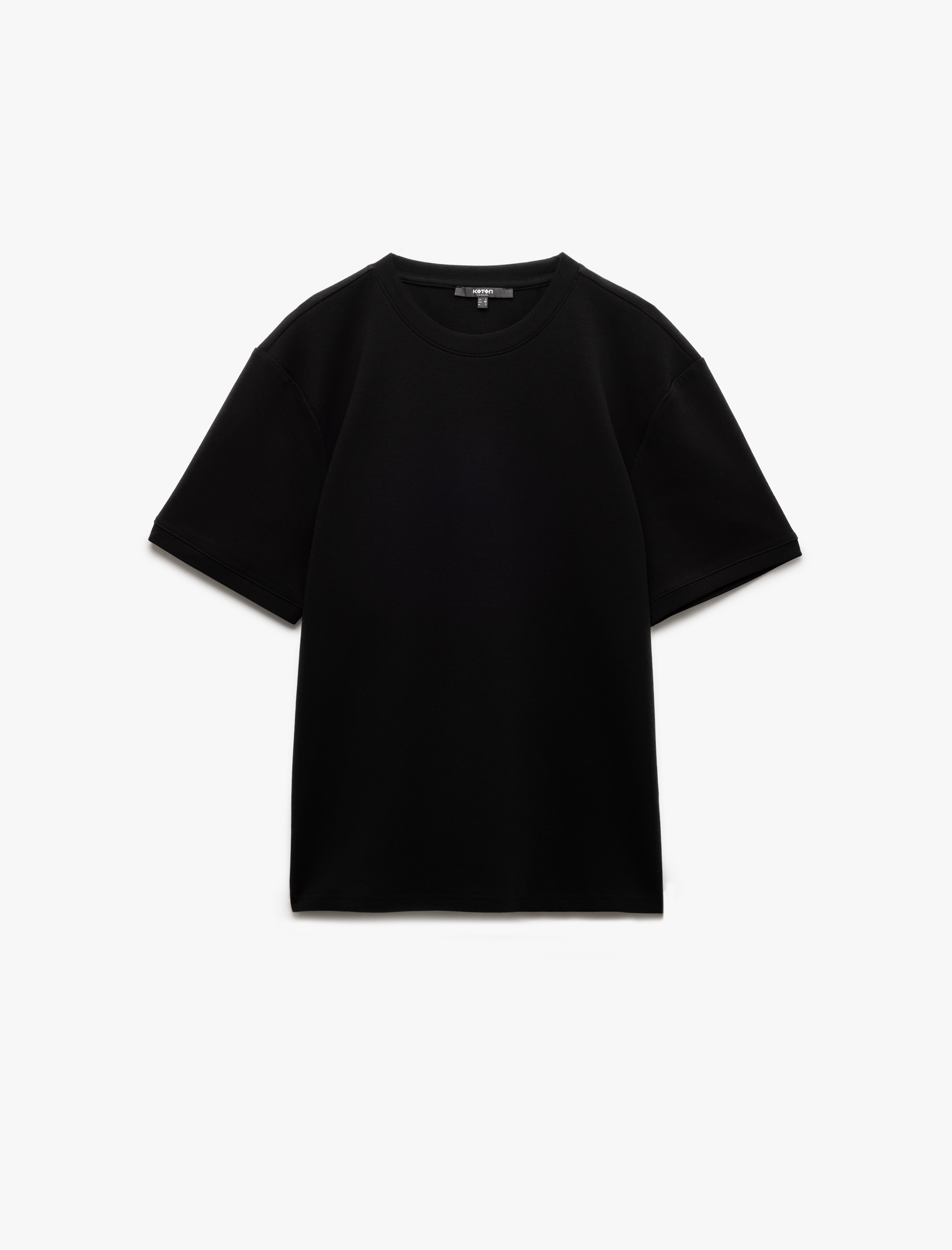   Bisiklet Yaka Pamuklu Regular Fit Scuba Tok Kumaş Kısa Kollu Basic Erkek Tişört