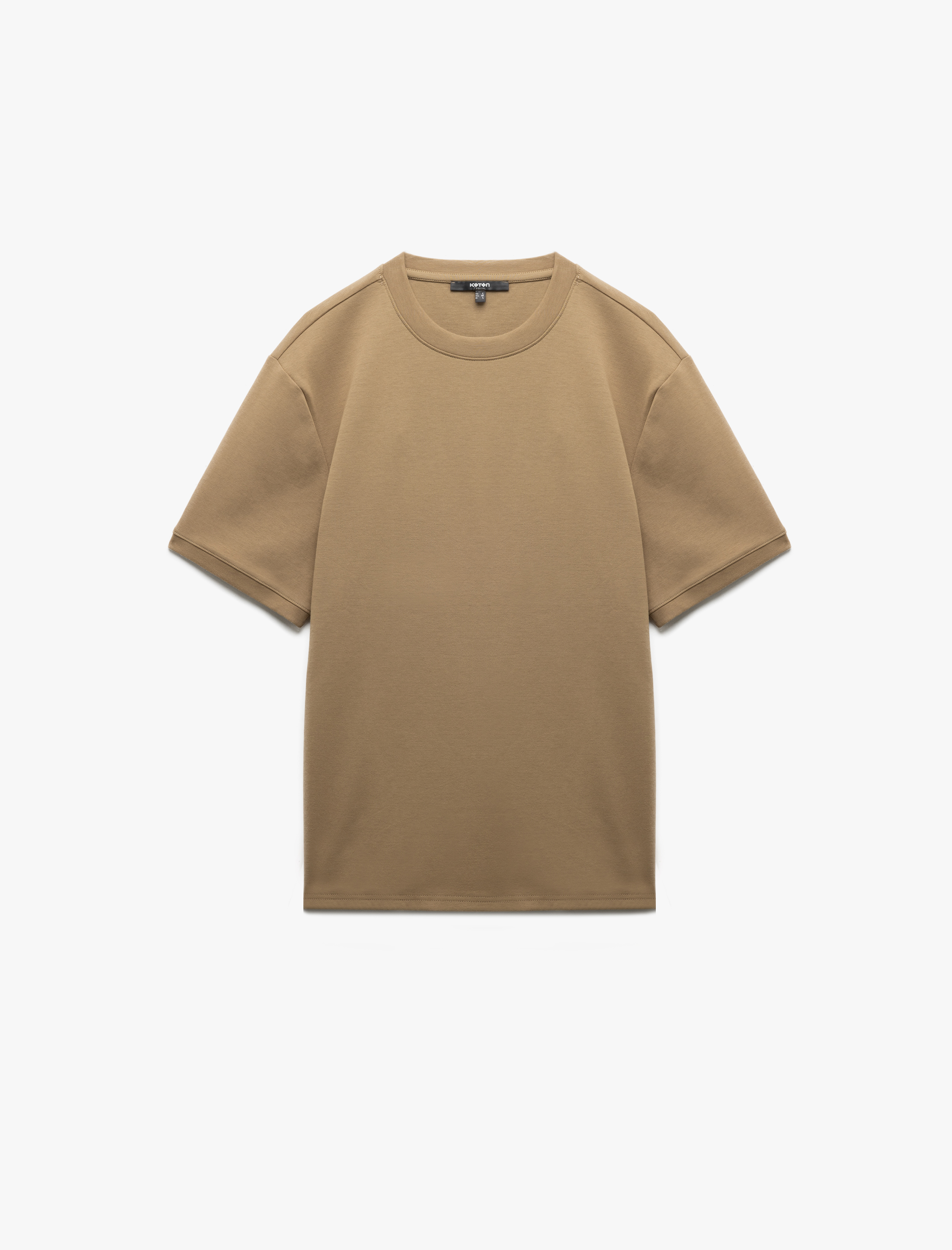   Bisiklet Yaka Pamuklu Regular Fit Scuba Tok Kumaş Kısa Kollu Basic Erkek Tişört