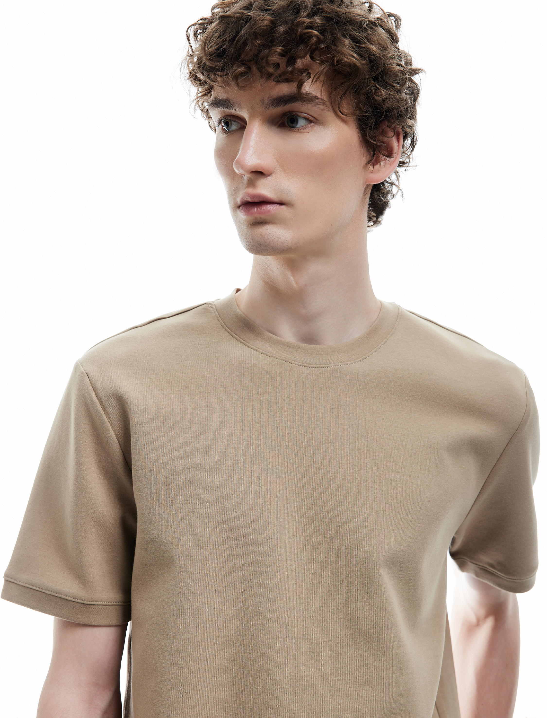   Bisiklet Yaka Pamuklu Regular Fit Scuba Tok Kumaş Kısa Kollu Basic Erkek Tişört