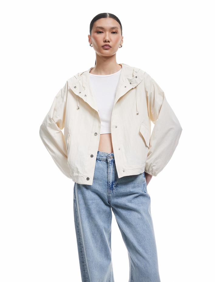  Uzun Kollu Cepli Kapüşonlu Yağmurluk