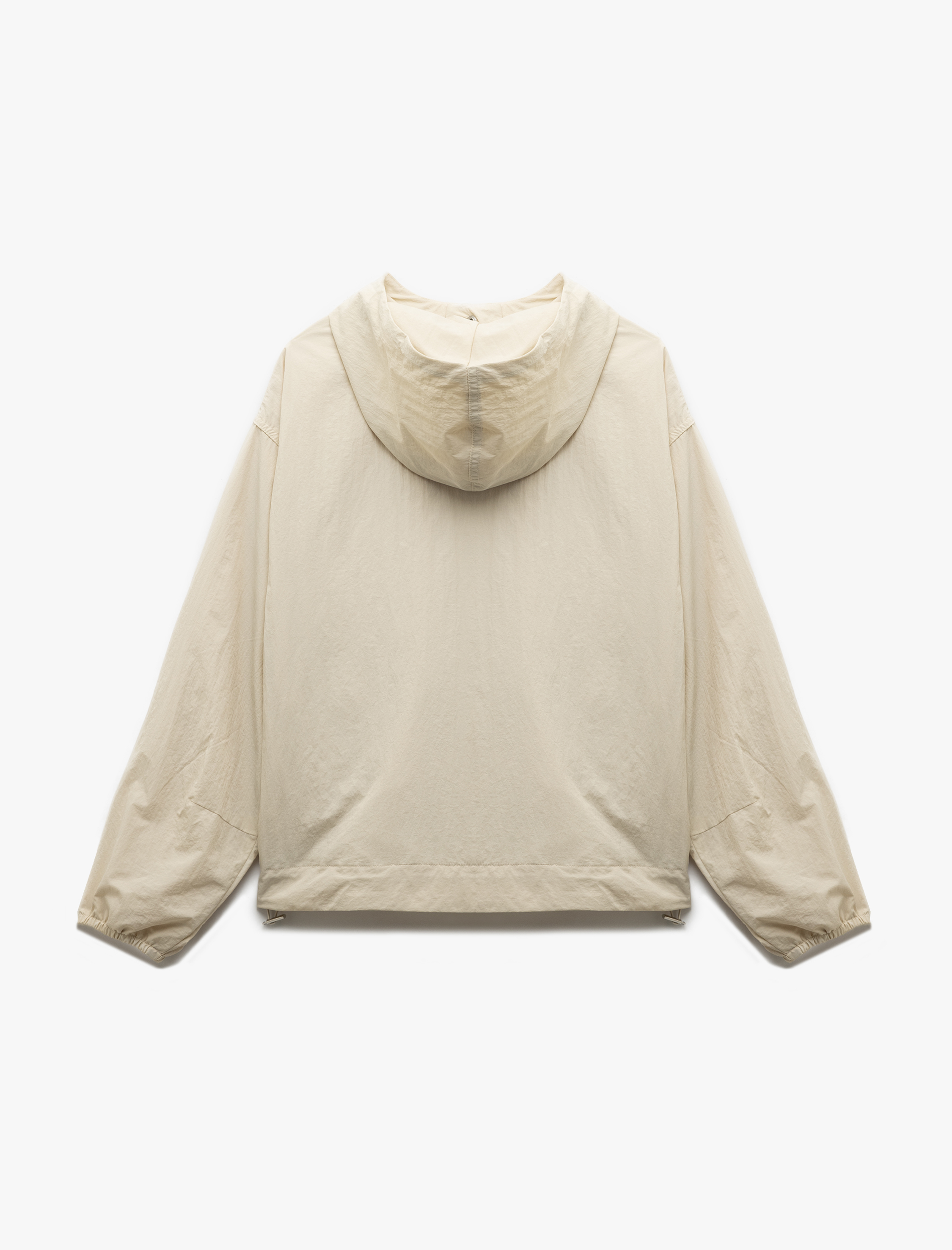   Uzun Kollu Cepli Kapüşonlu Yağmurluk