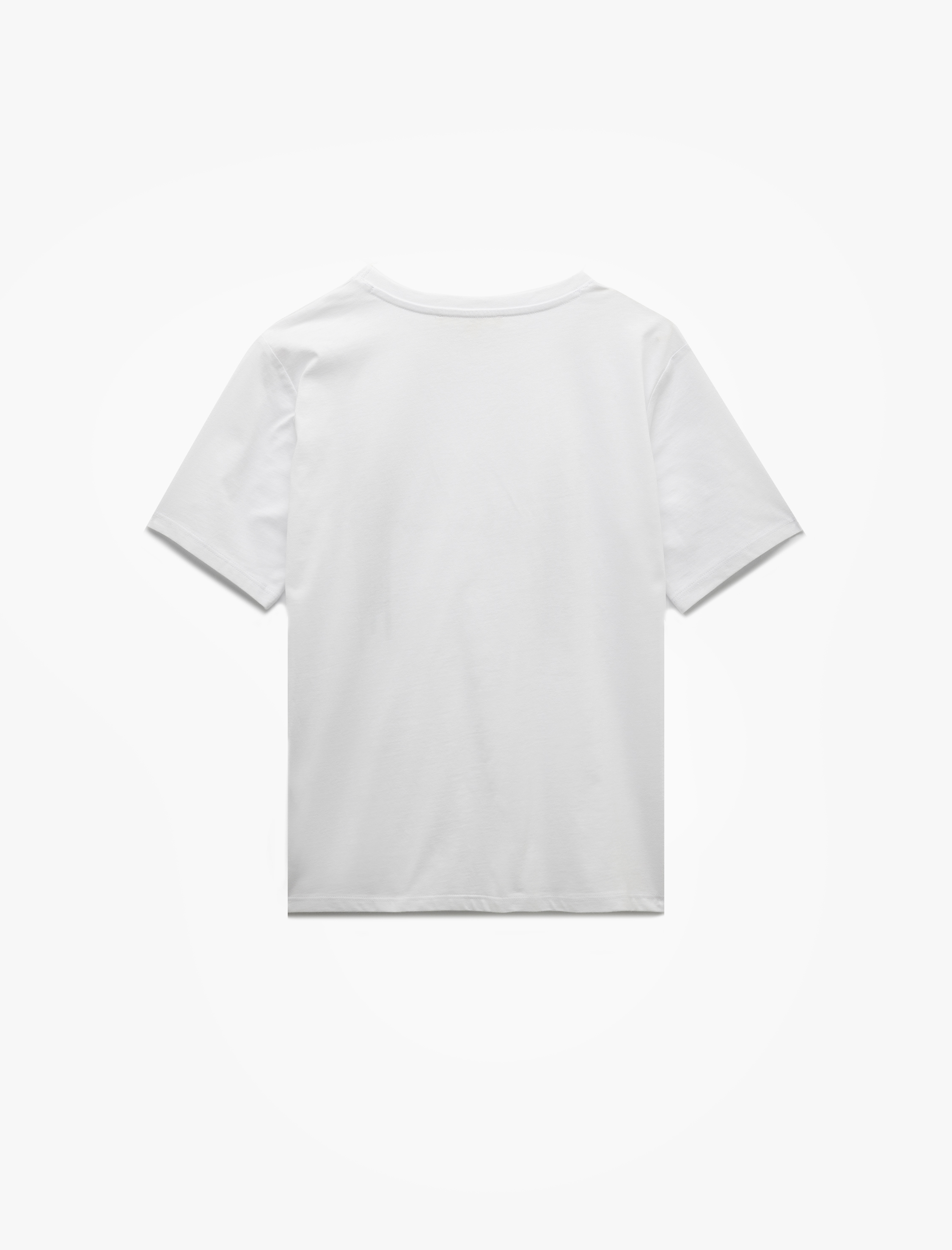   Pamuklu Bisiklet Yaka Kısa Kollu Simli Baskılı Kadın Tişört