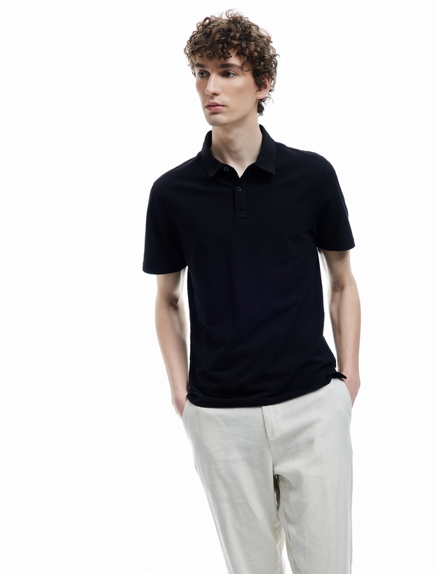 Pamuklu Regular Fit Kısa Kollu Polo Yaka Tişört_0