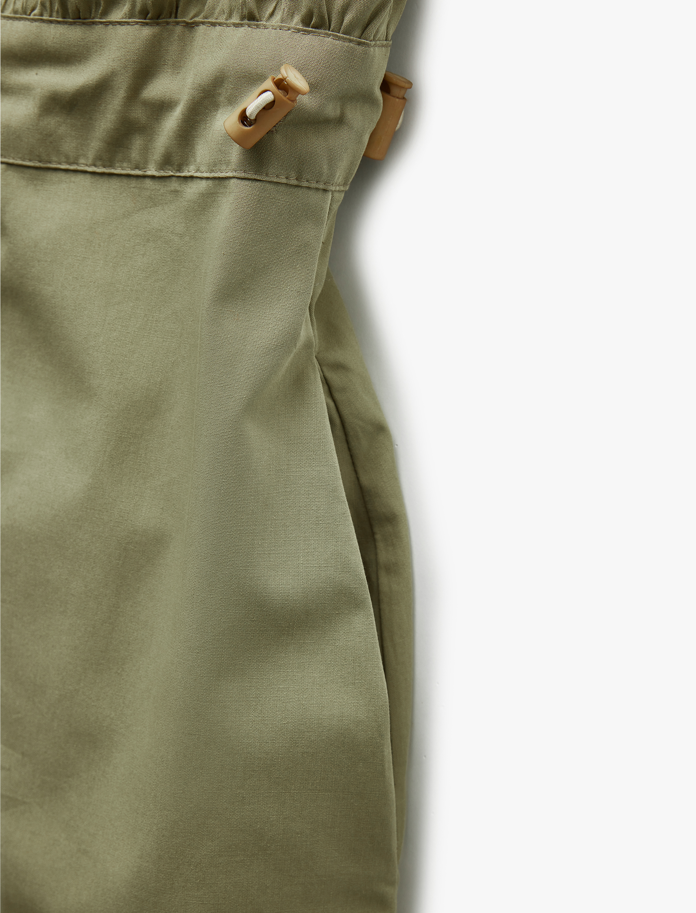   Pamuklu Düğmeli Cepli Apolet Detaylı Midi Boy Gömlek Elbise