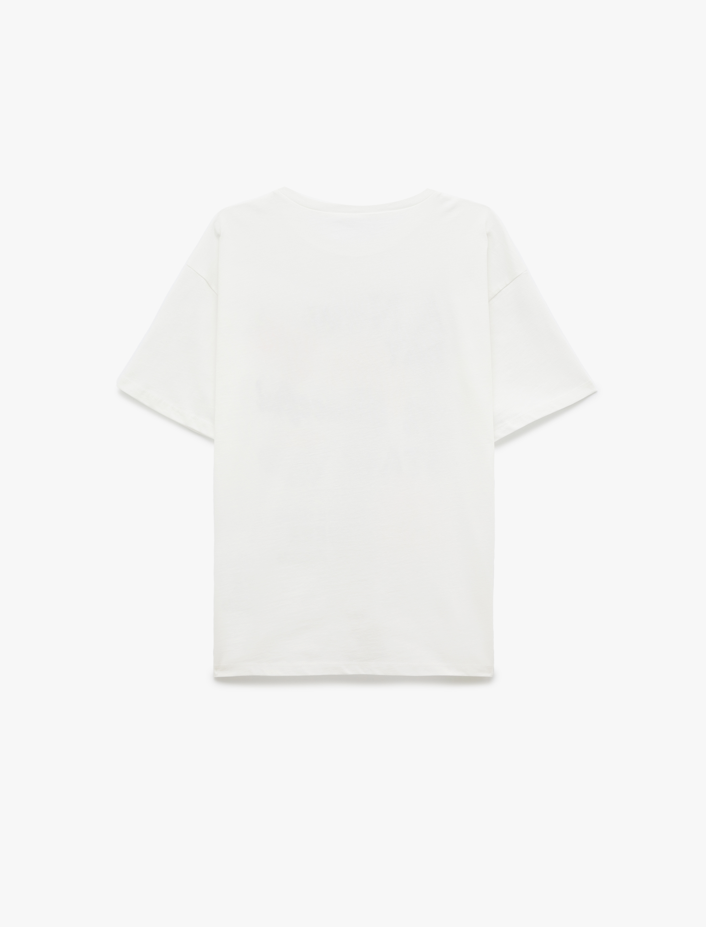 Kısa Kollu Bisiklet Yaka Pamuklu Meyve Baskılı Tişört