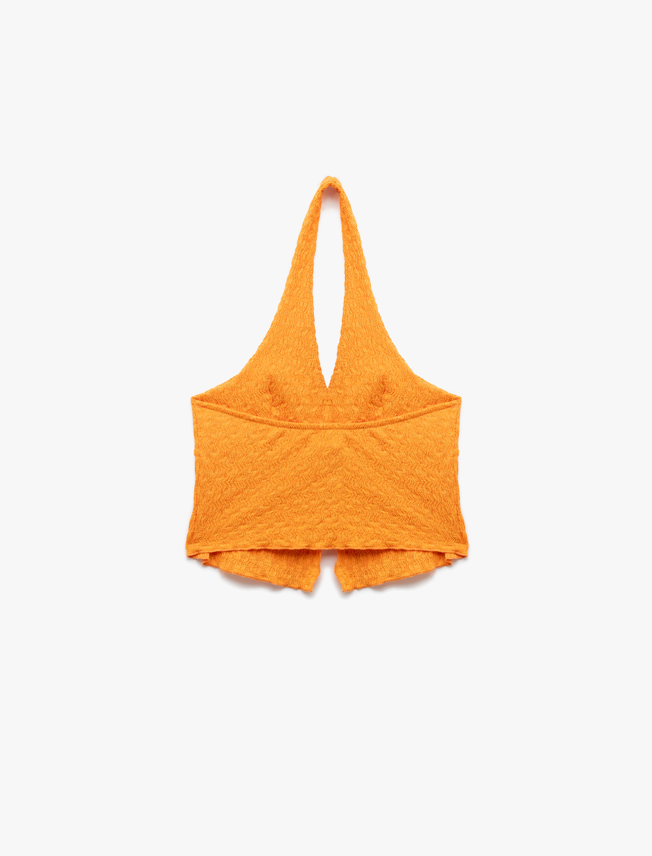   Kruvaze V Yaka Büzgülü Yırtmaç Detaylı Bürümcük Crop Üst