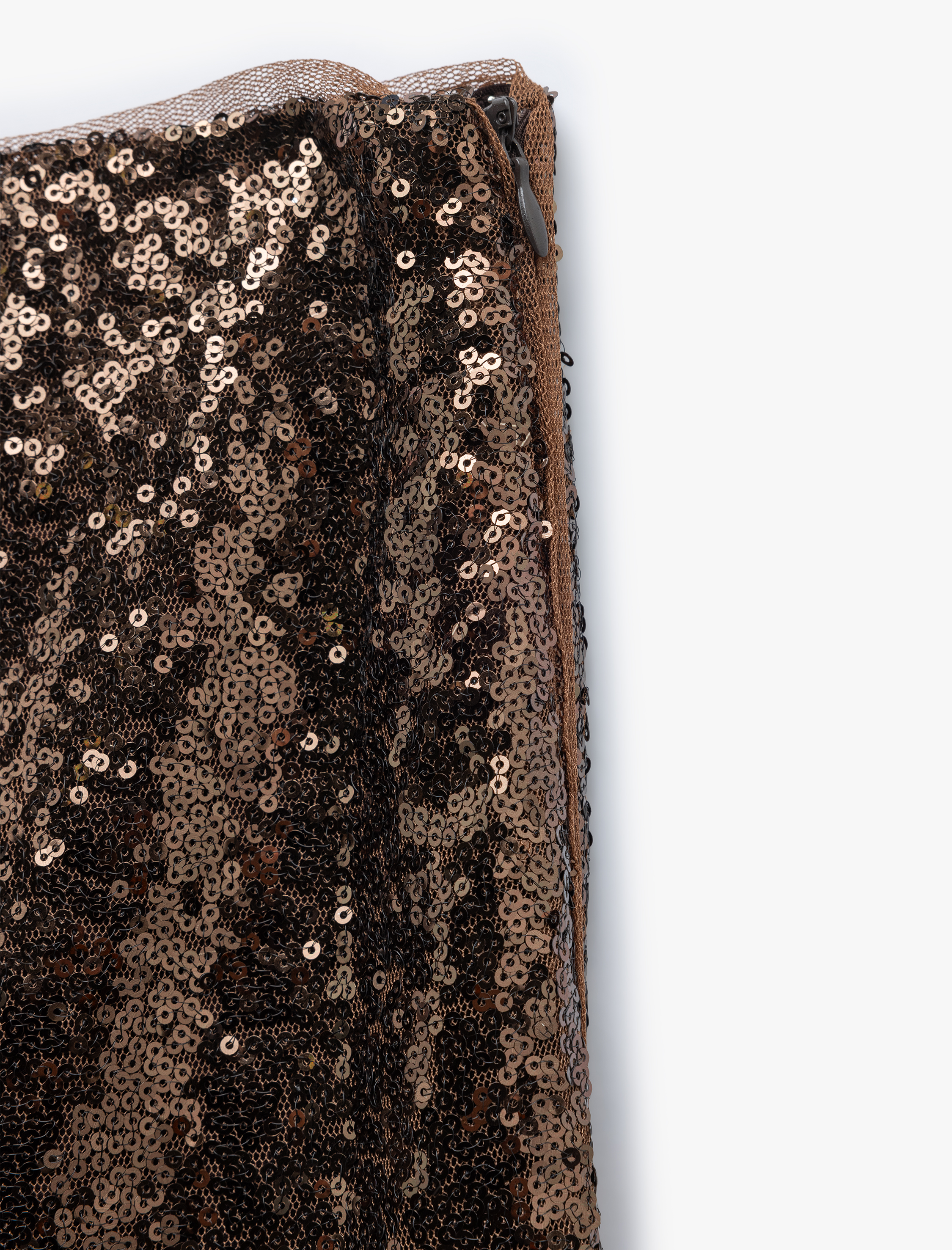   Standart Bel Astarlı Pullu Payetli Mini Etek