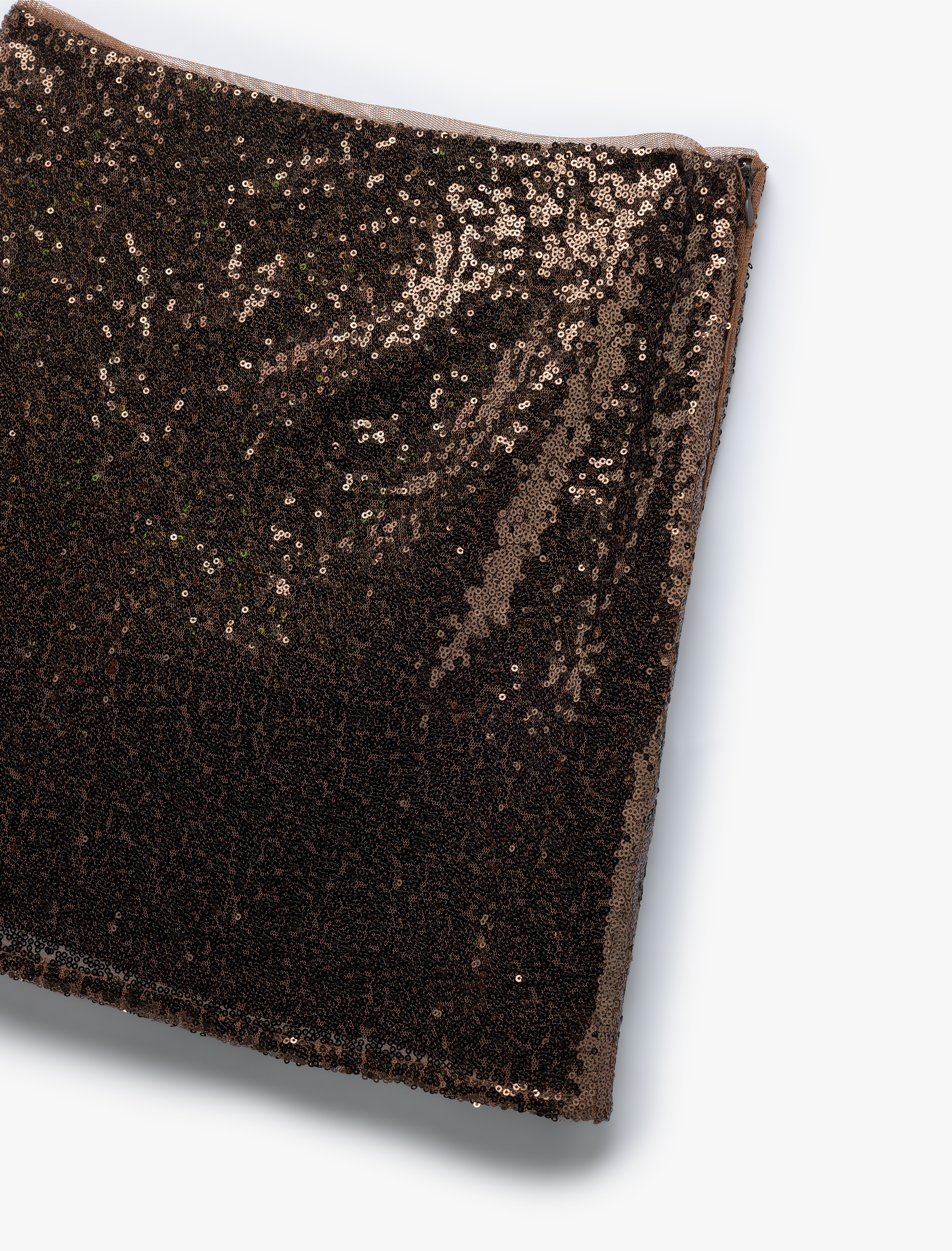   Standart Bel Astarlı Pullu Payetli Mini Etek