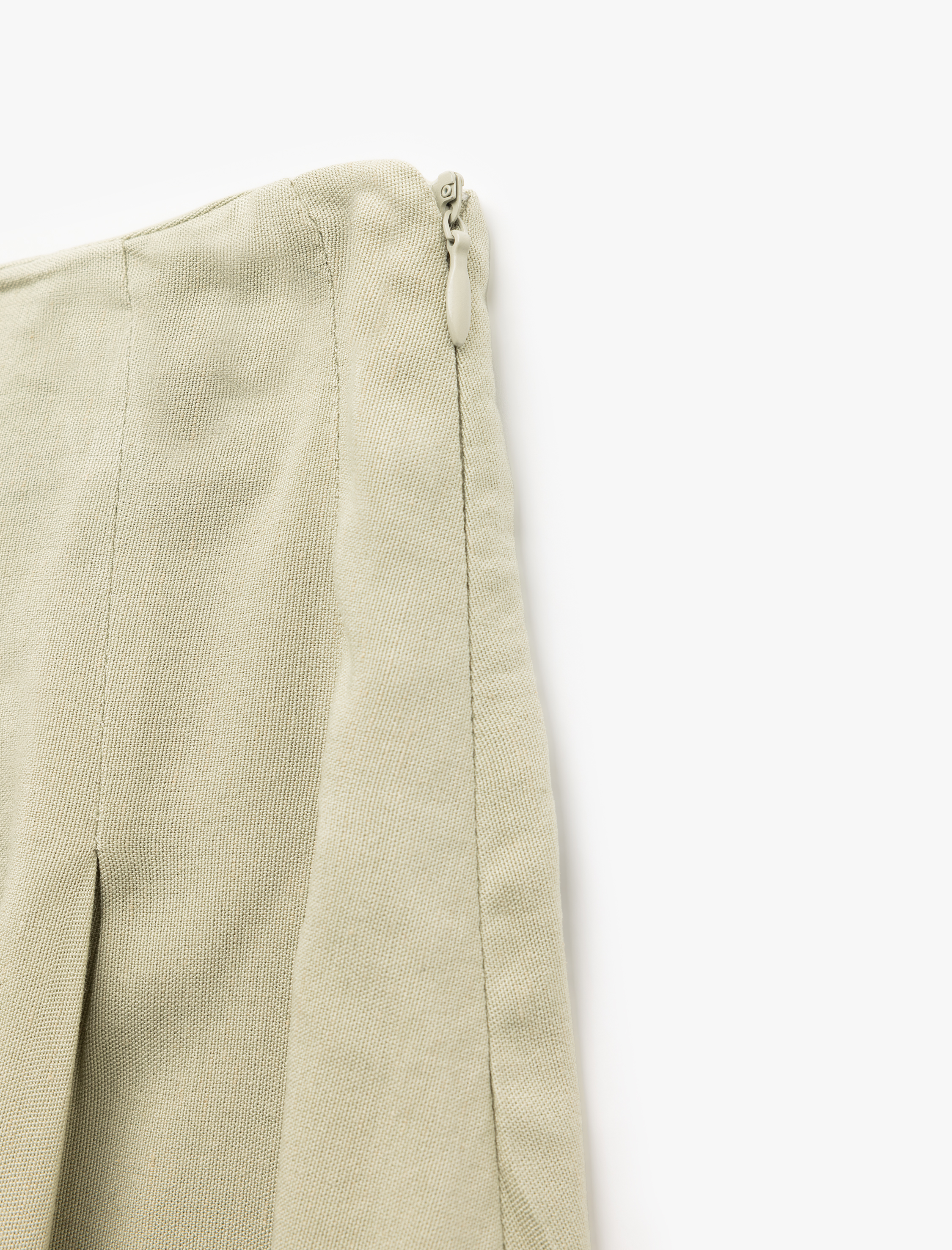   Kalın Pileli Viskon Mini Etek