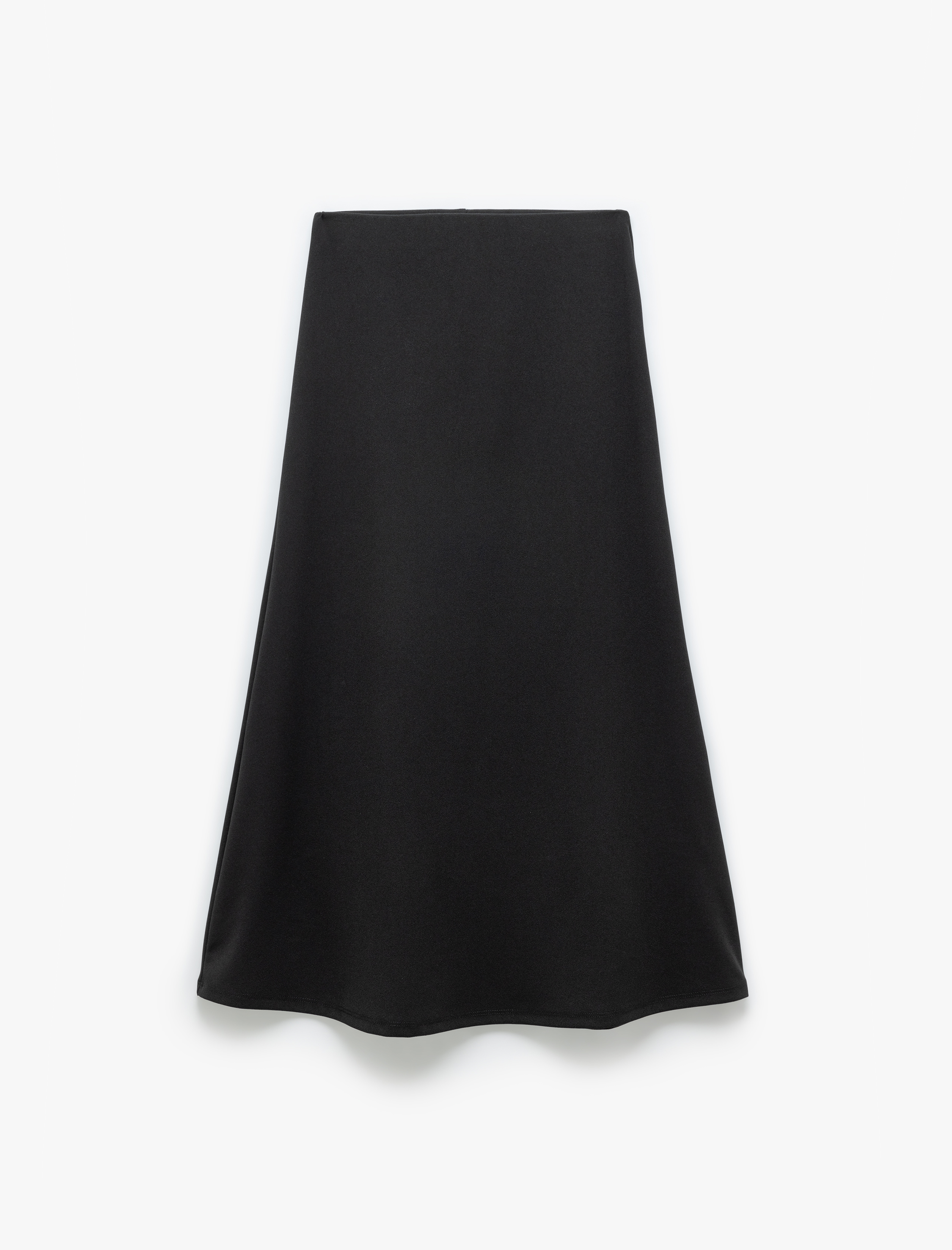   A Kesim Krep Scuba Kumaş Midi Boy Etek