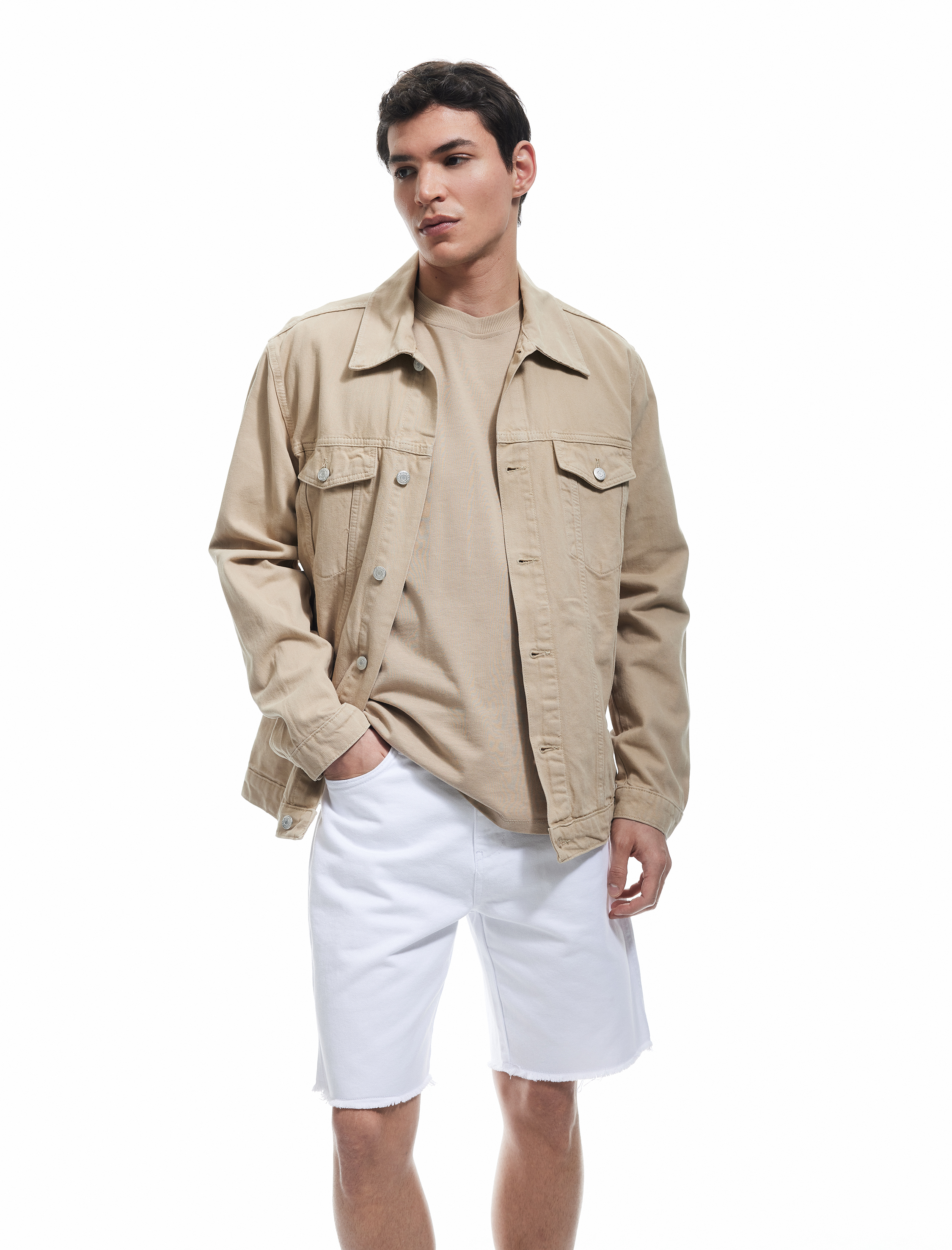 Koton Erkek Normal Bel Pamuklu Bermuda Oversize Jean Şort -1