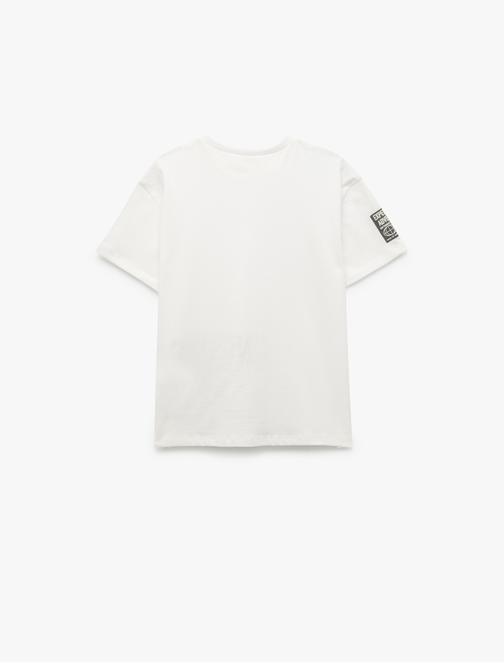 Erkek Çocuk Baskılı Kısa Kollu Bisiklet Yaka Pamuklu Tişört