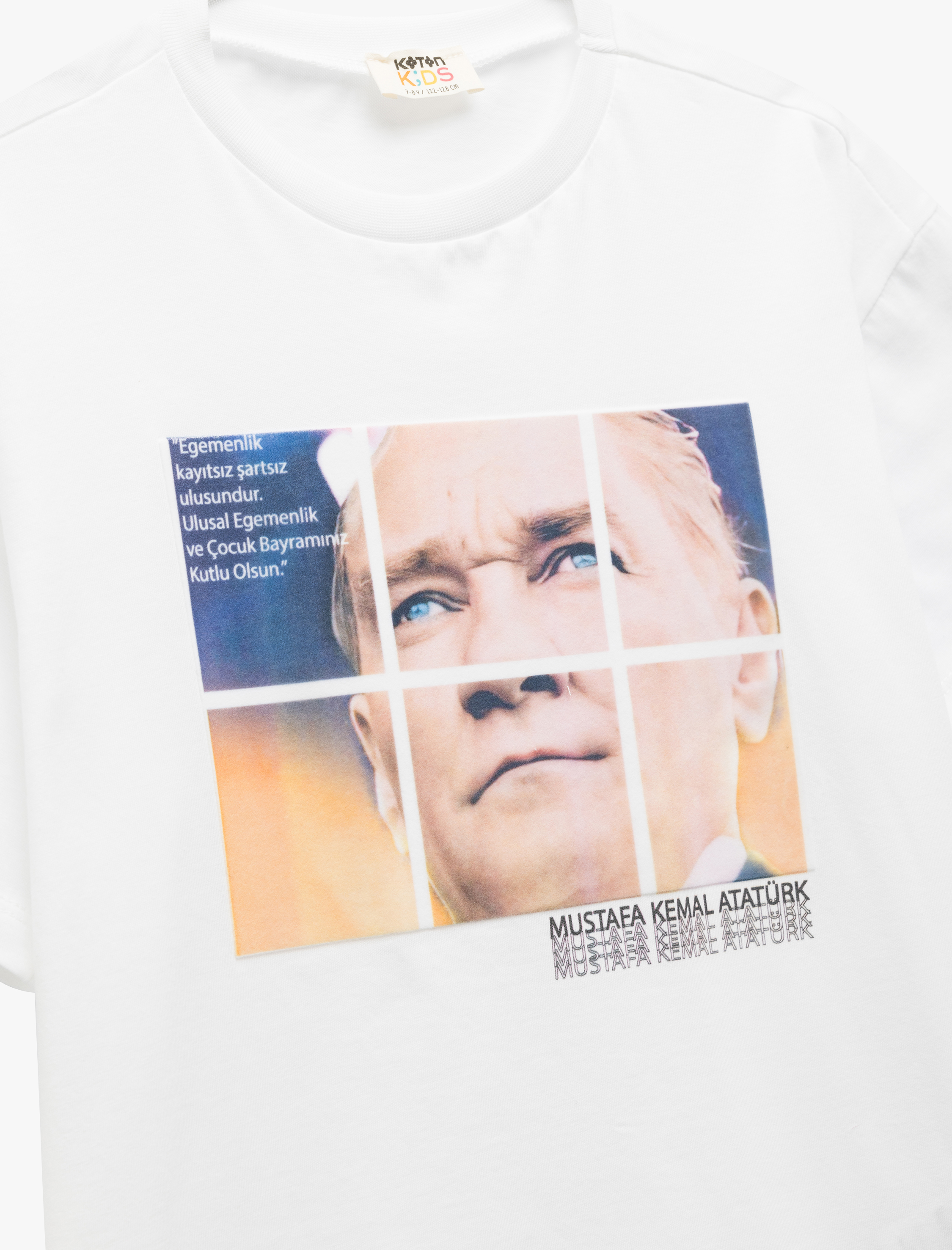 Erkek Çocuk Atatürk Baskılı Pamuklu Kısa Kollu Tişört