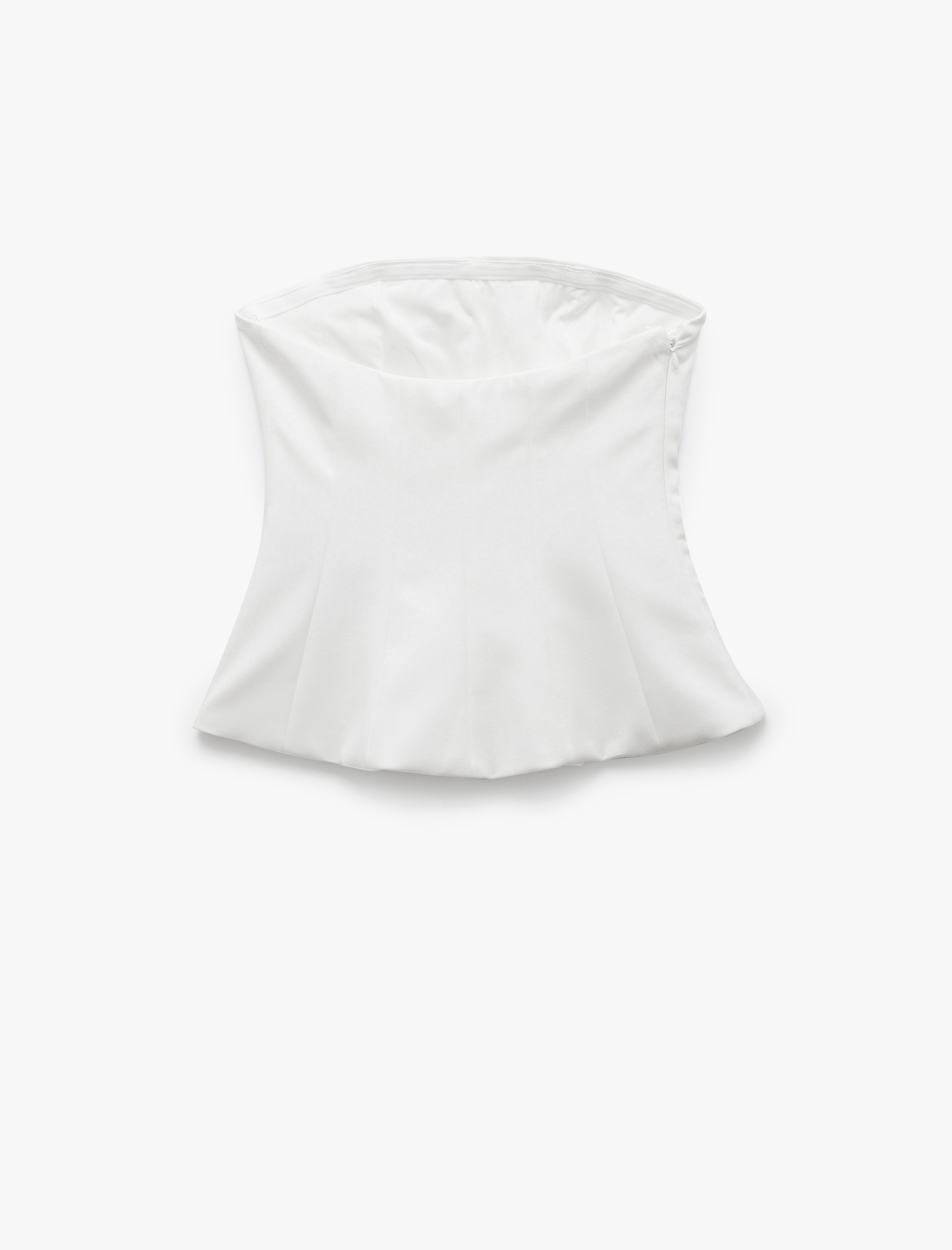   Viskon Crinkle Kumaş Straplez Bluz