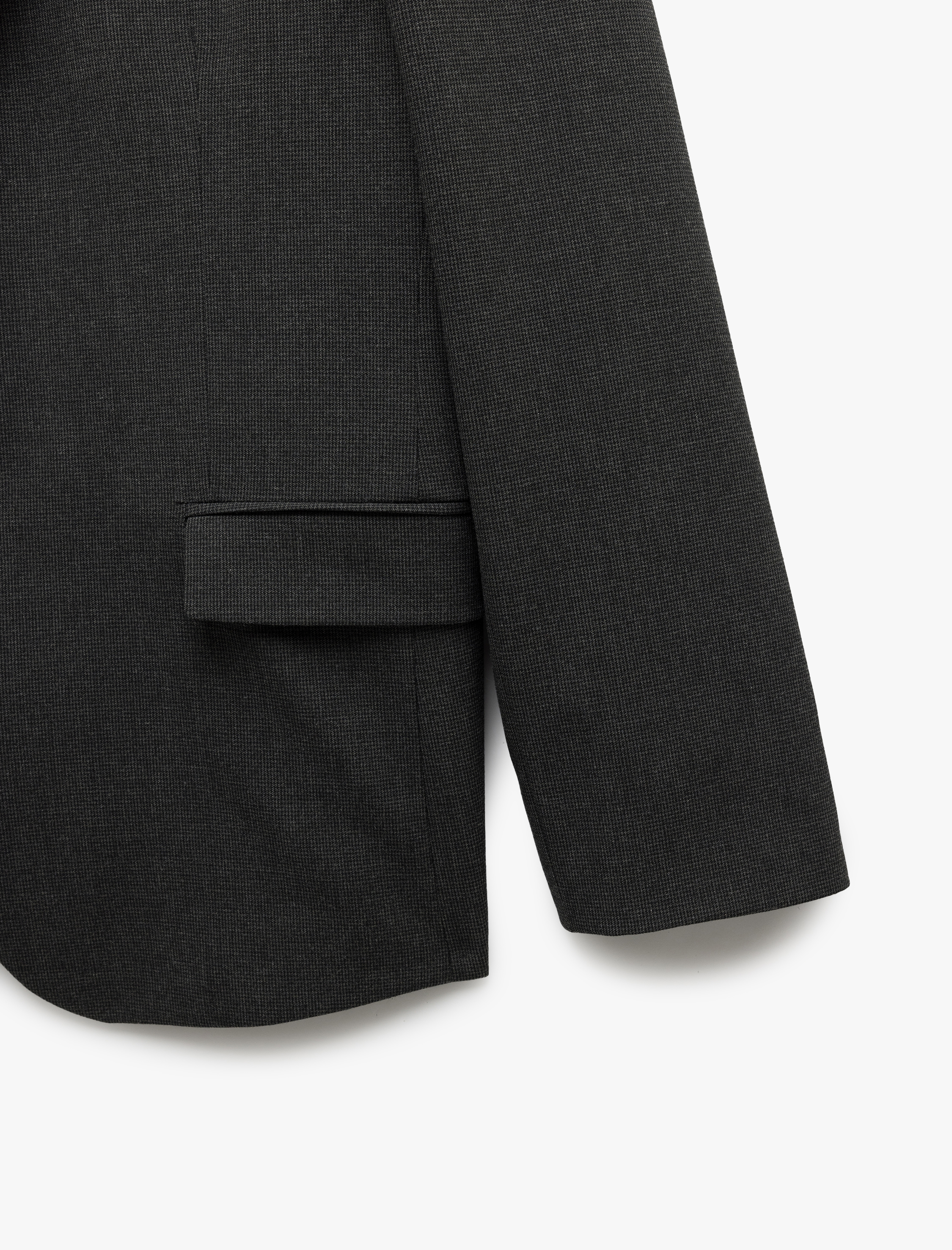   Uzun Kollu Viskon Karışımlı Düğmeli Mono Yaka Blazer Ceket