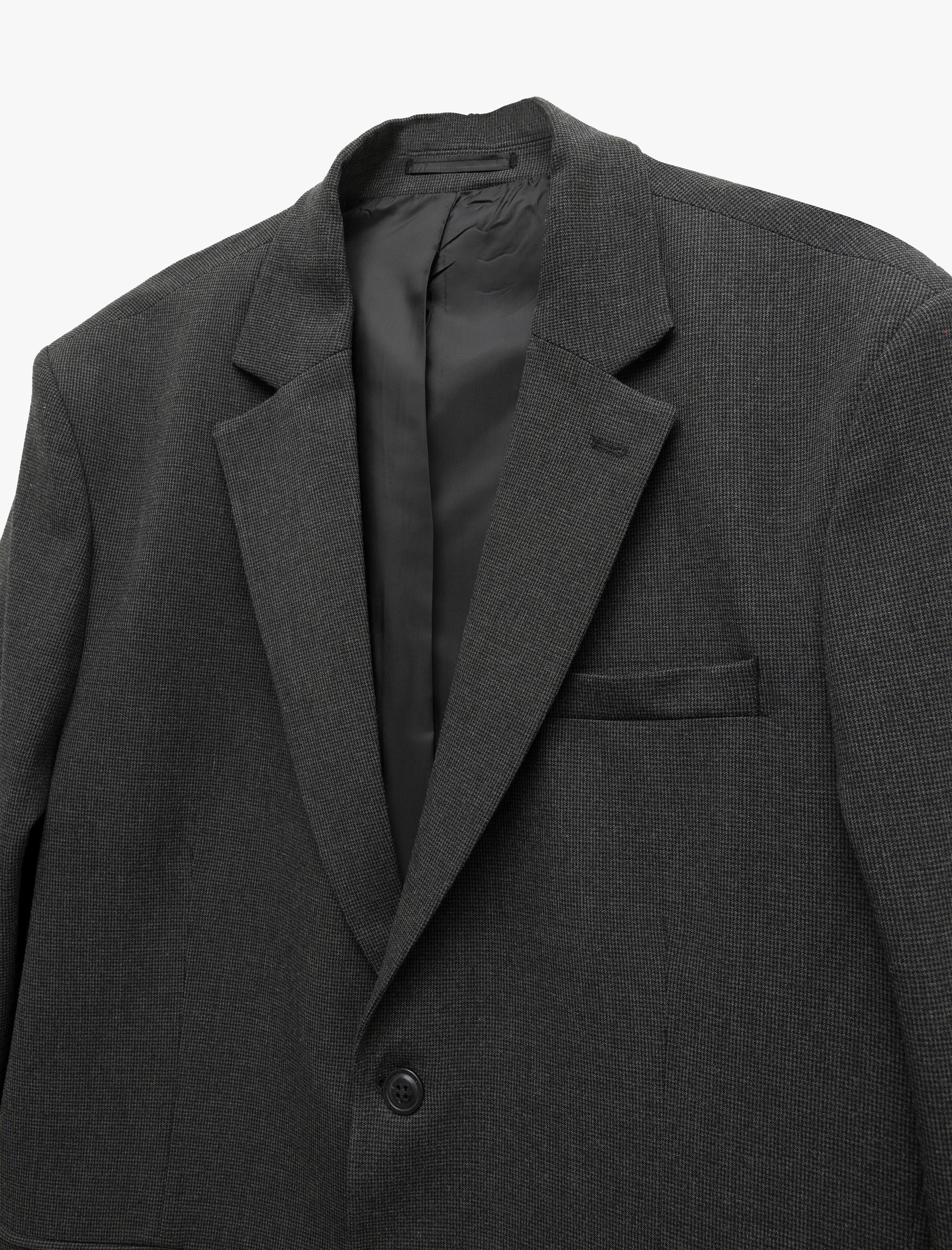   Uzun Kollu Viskon Karışımlı Düğmeli Mono Yaka Blazer Ceket