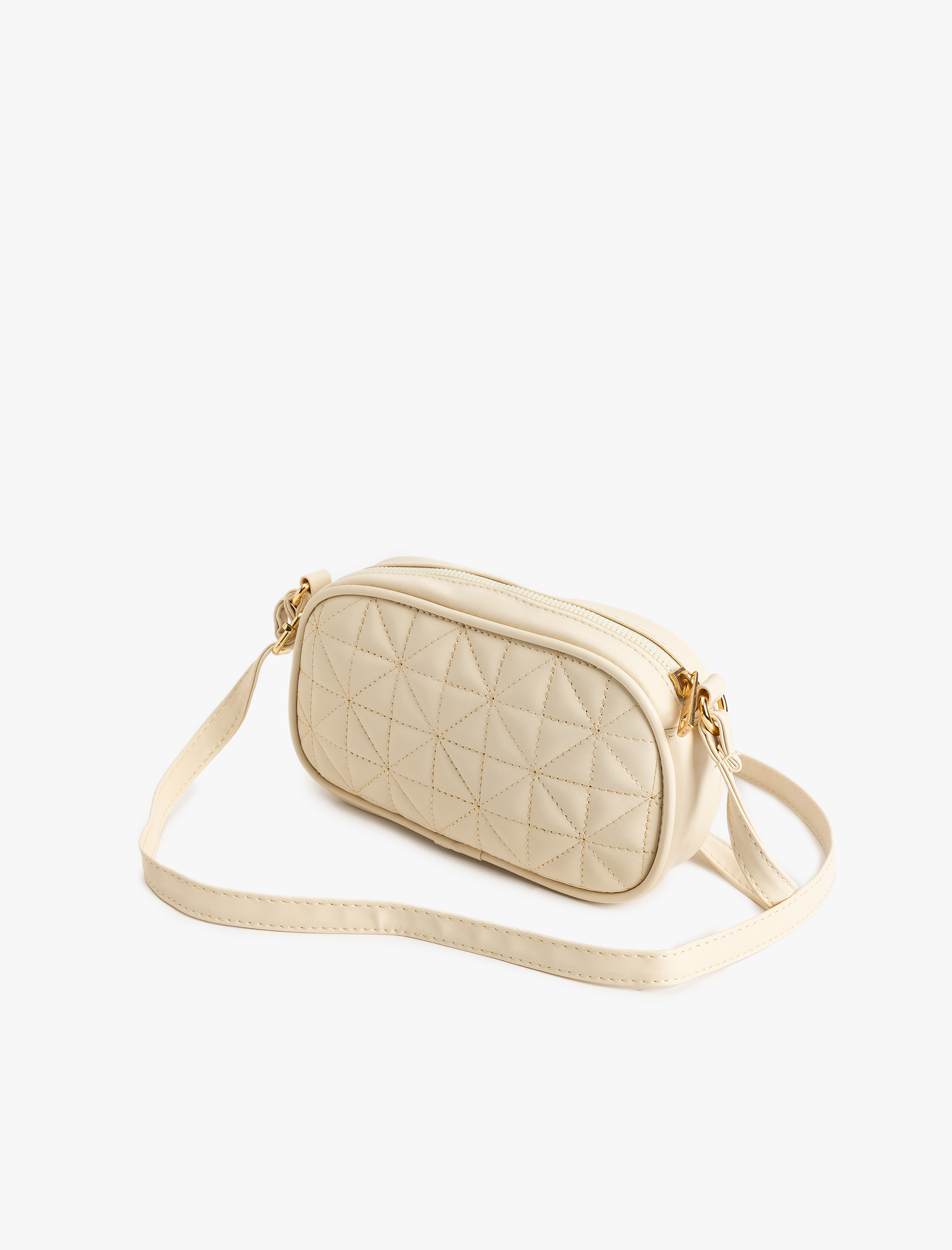  Kadın Suni Deri Kapitoneli Fermuarlı Askılı Omuz Çantası