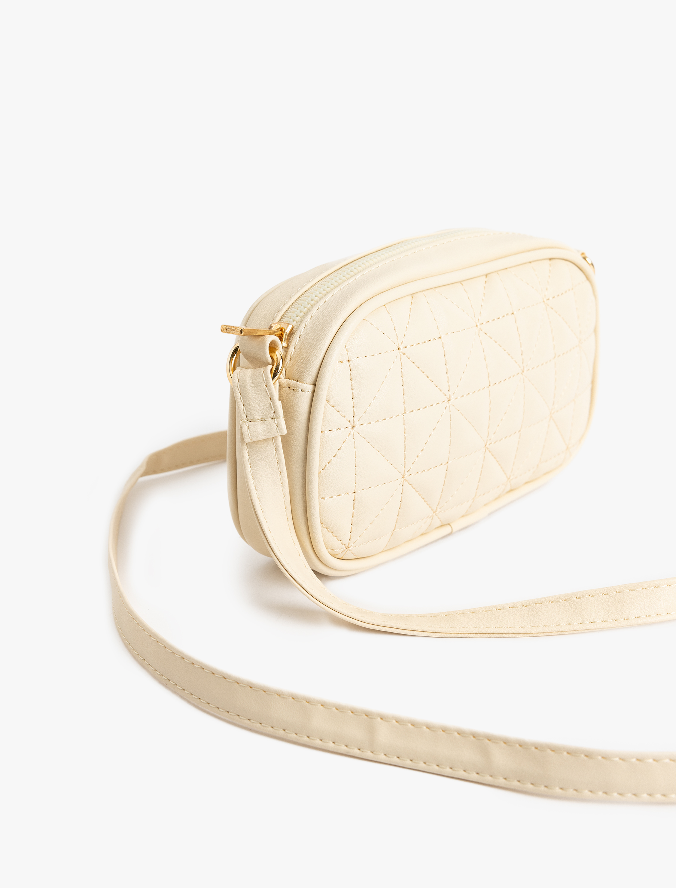  Kadın Suni Deri Kapitoneli Fermuarlı Askılı Omuz Çantası