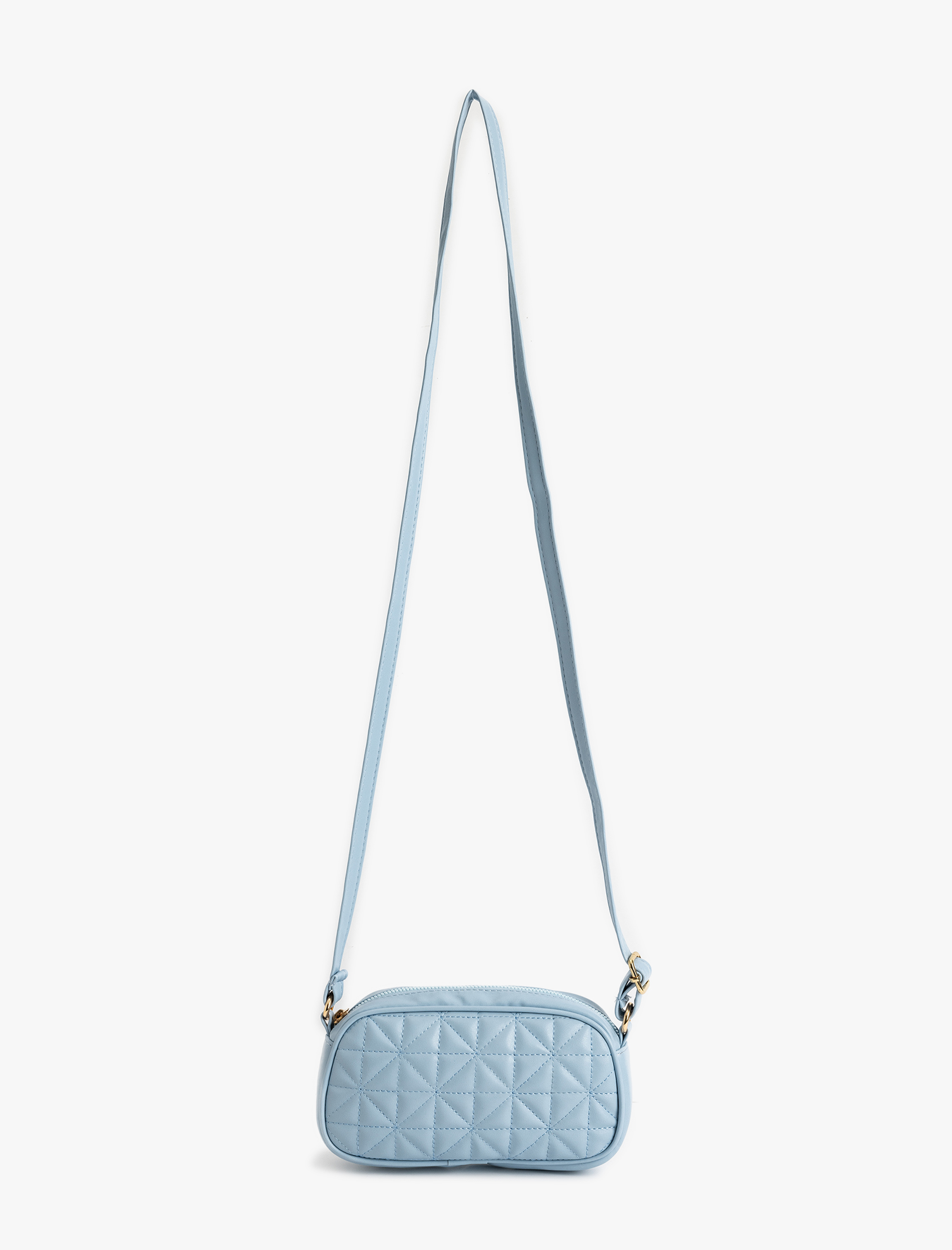  Kadın Suni Deri Kapitoneli Fermuarlı Askılı Omuz Çantası