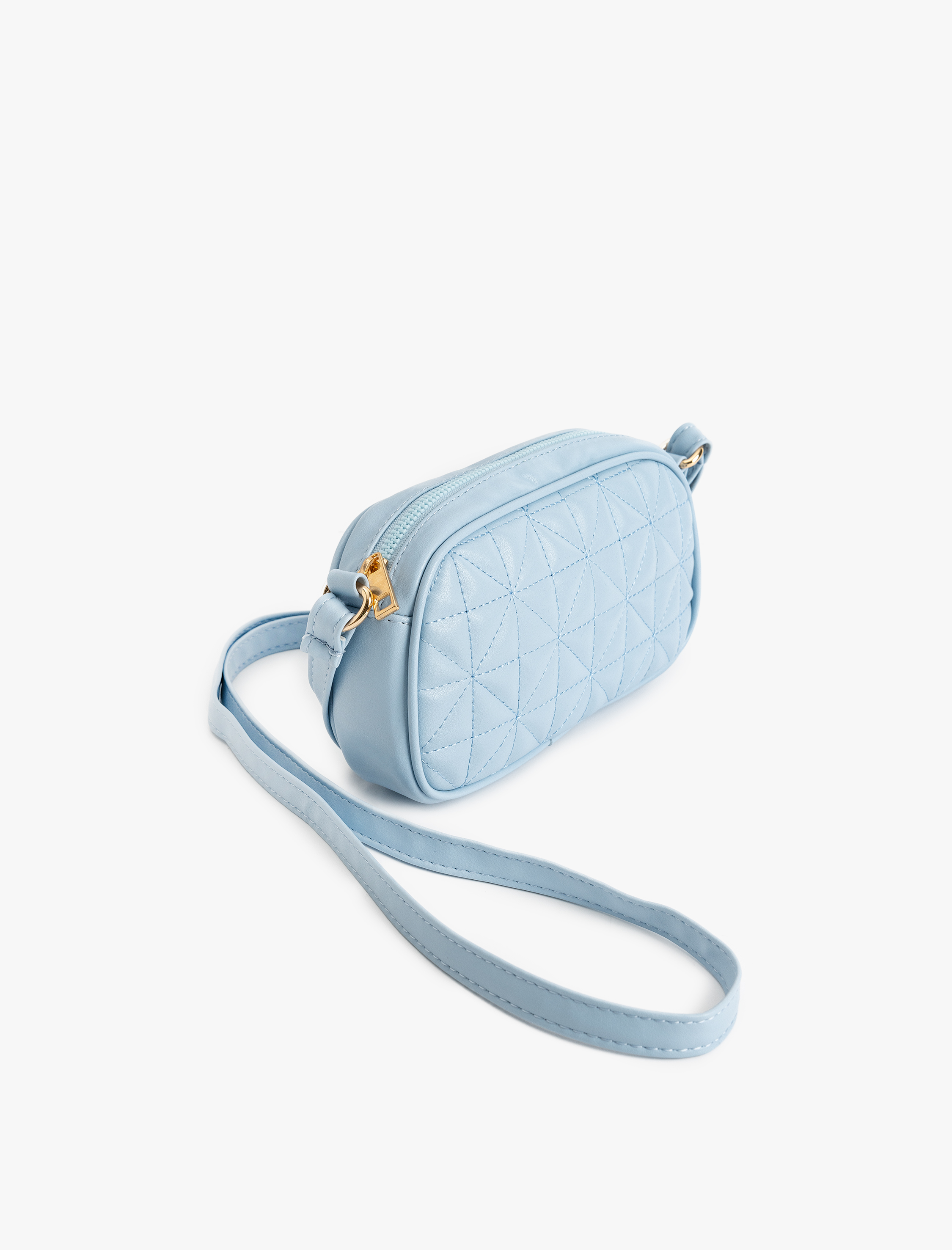  Kadın Suni Deri Kapitoneli Fermuarlı Askılı Omuz Çantası