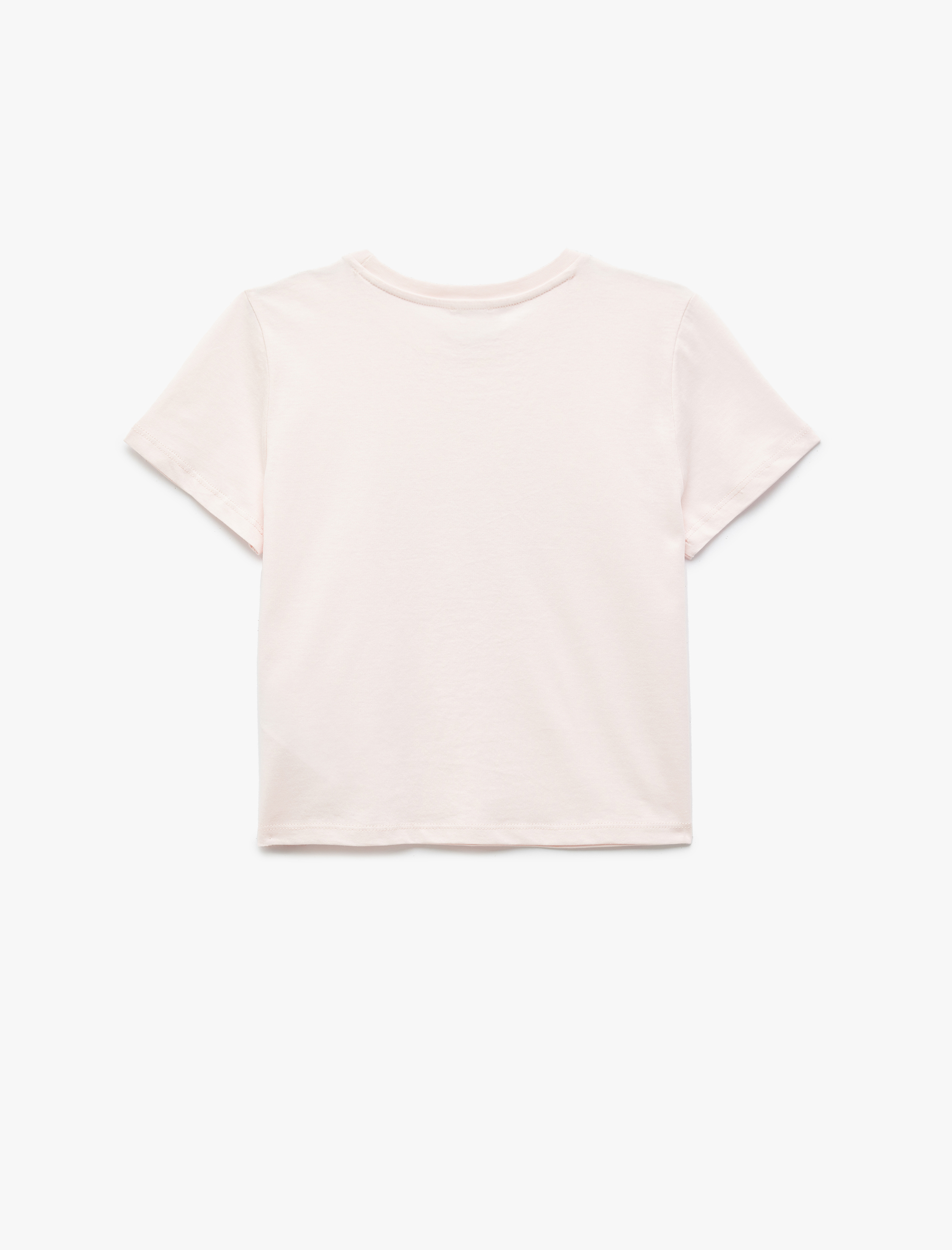  Kız Çocuk Köpek Baskılı Pamuklu Crop Tişört