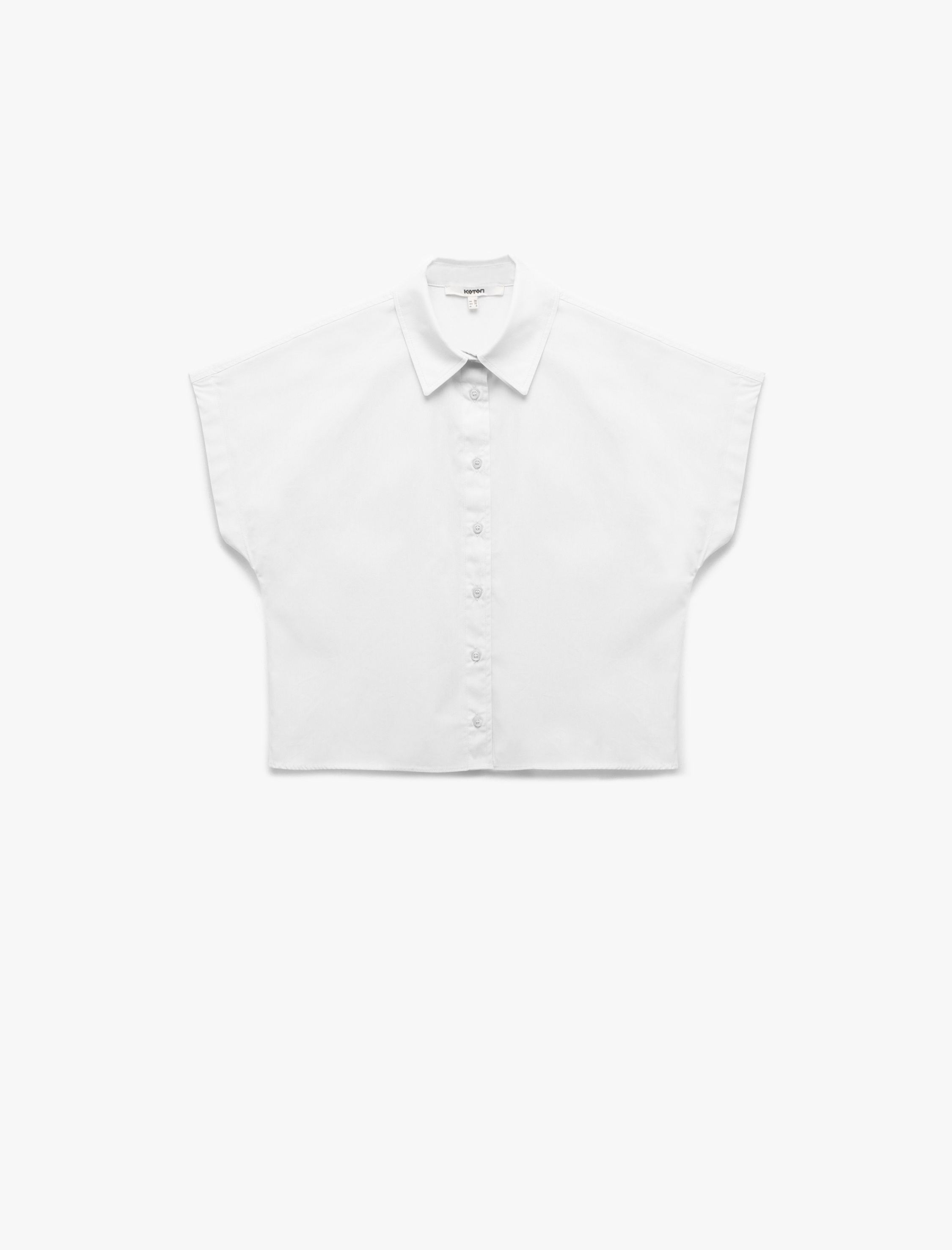   Pamuklu Klasik Yaka Kolsuz Poplin Gömlek