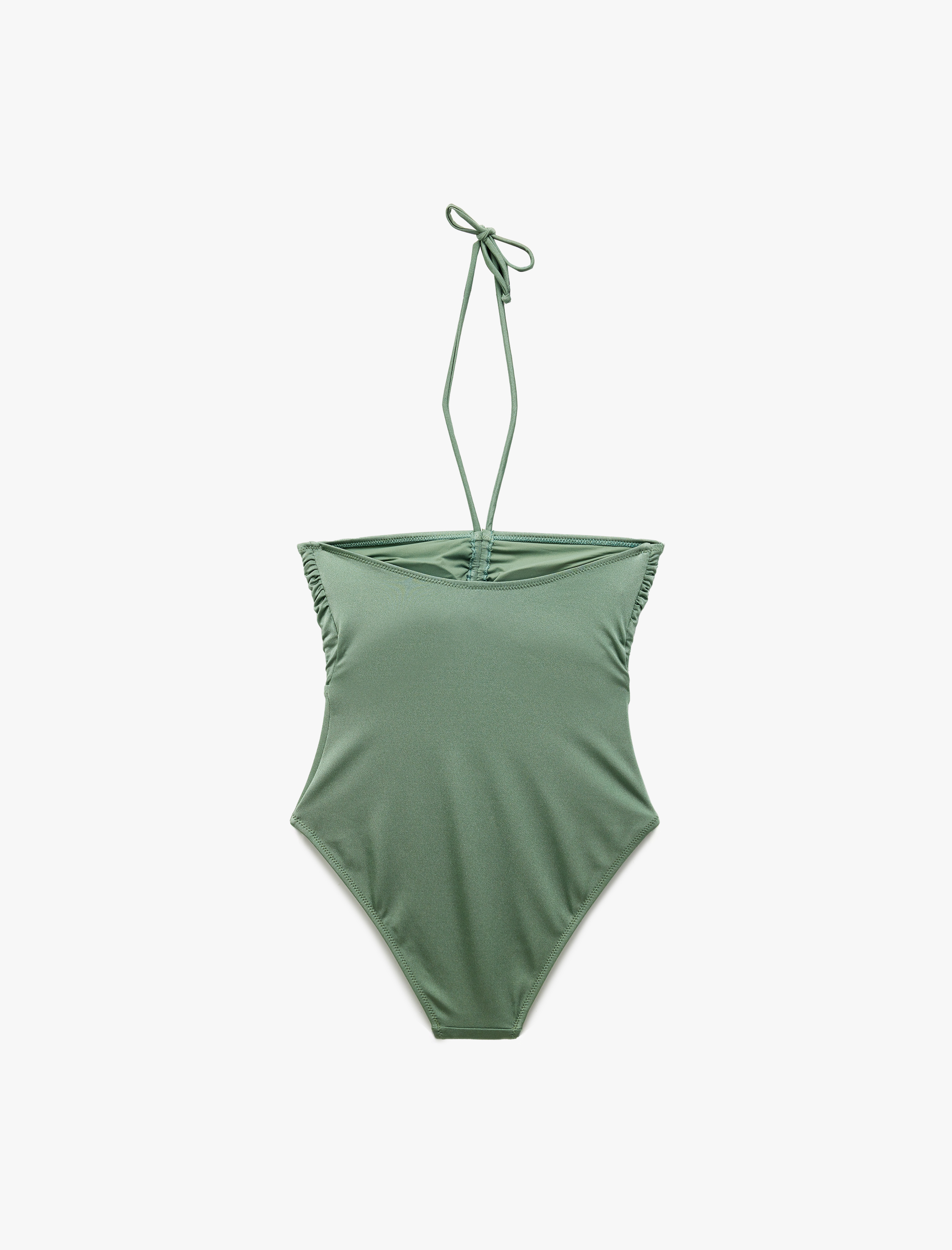   Boyundan Bağlamalı Aksesuarlı Straplez Mayo