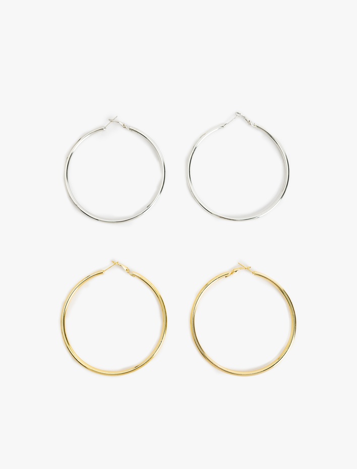 Kadın 2'li Halka Küpe Seti