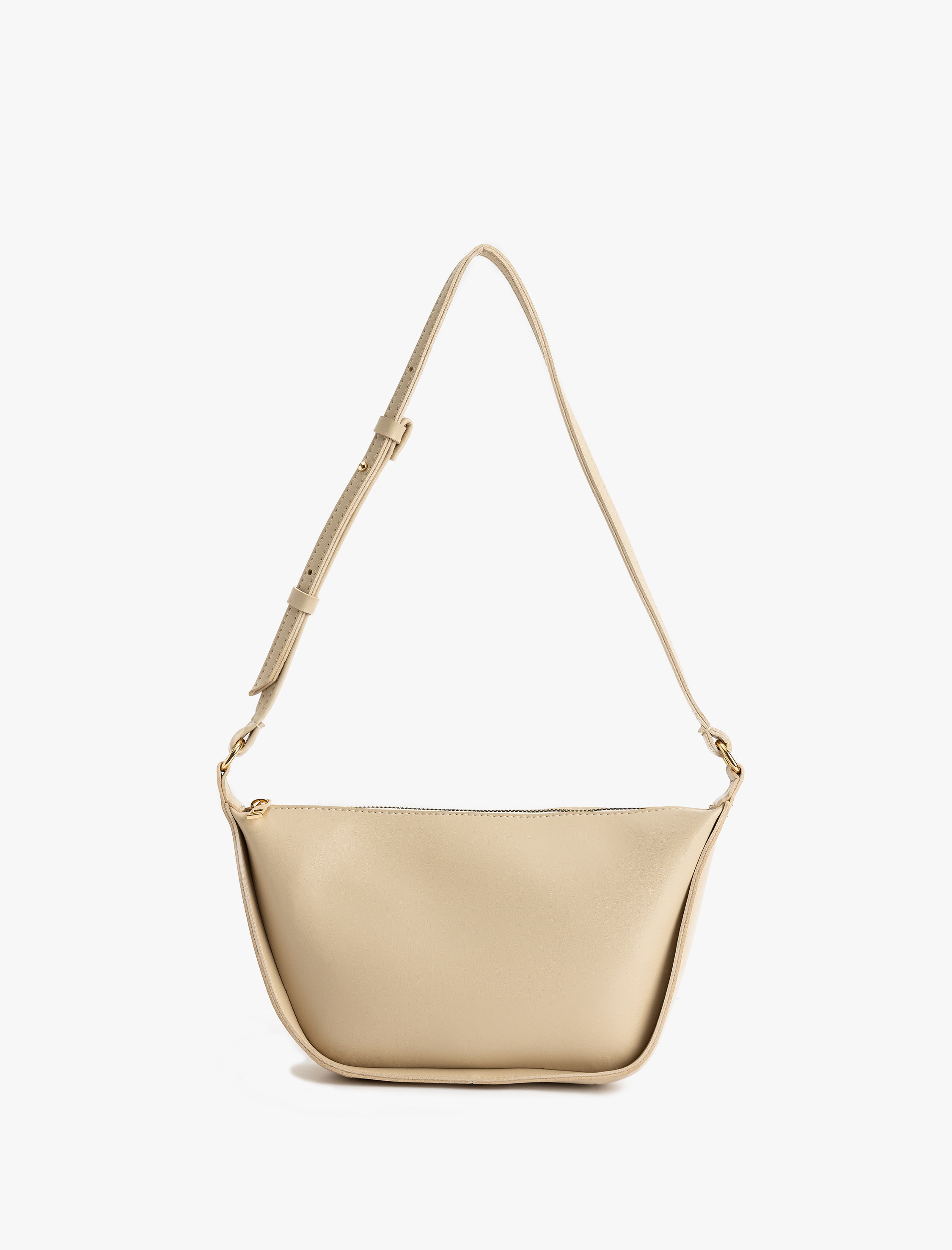  Kadın Suni Deri Fermuarlı Asimetrik Omuz Çantası