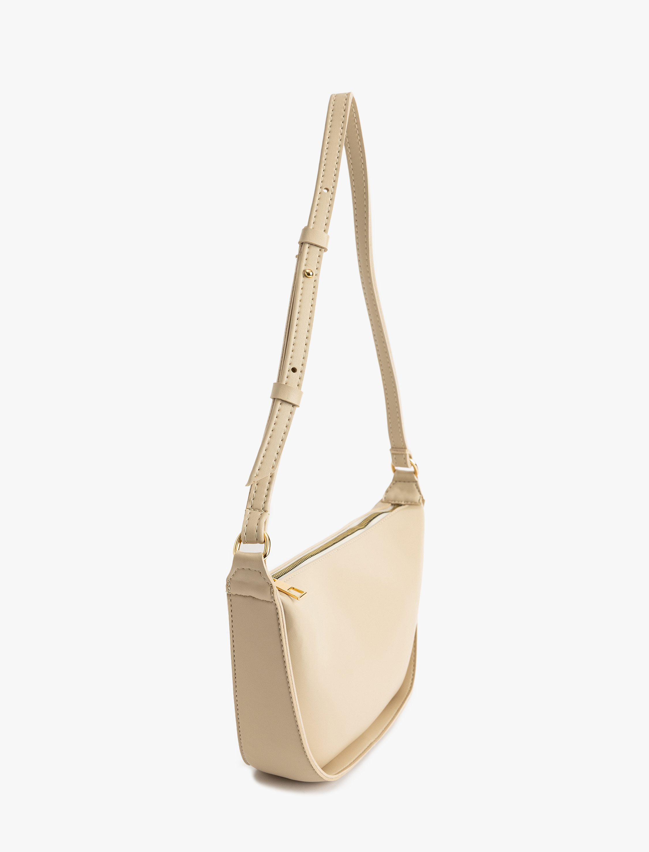  Kadın Suni Deri Fermuarlı Asimetrik Omuz Çantası