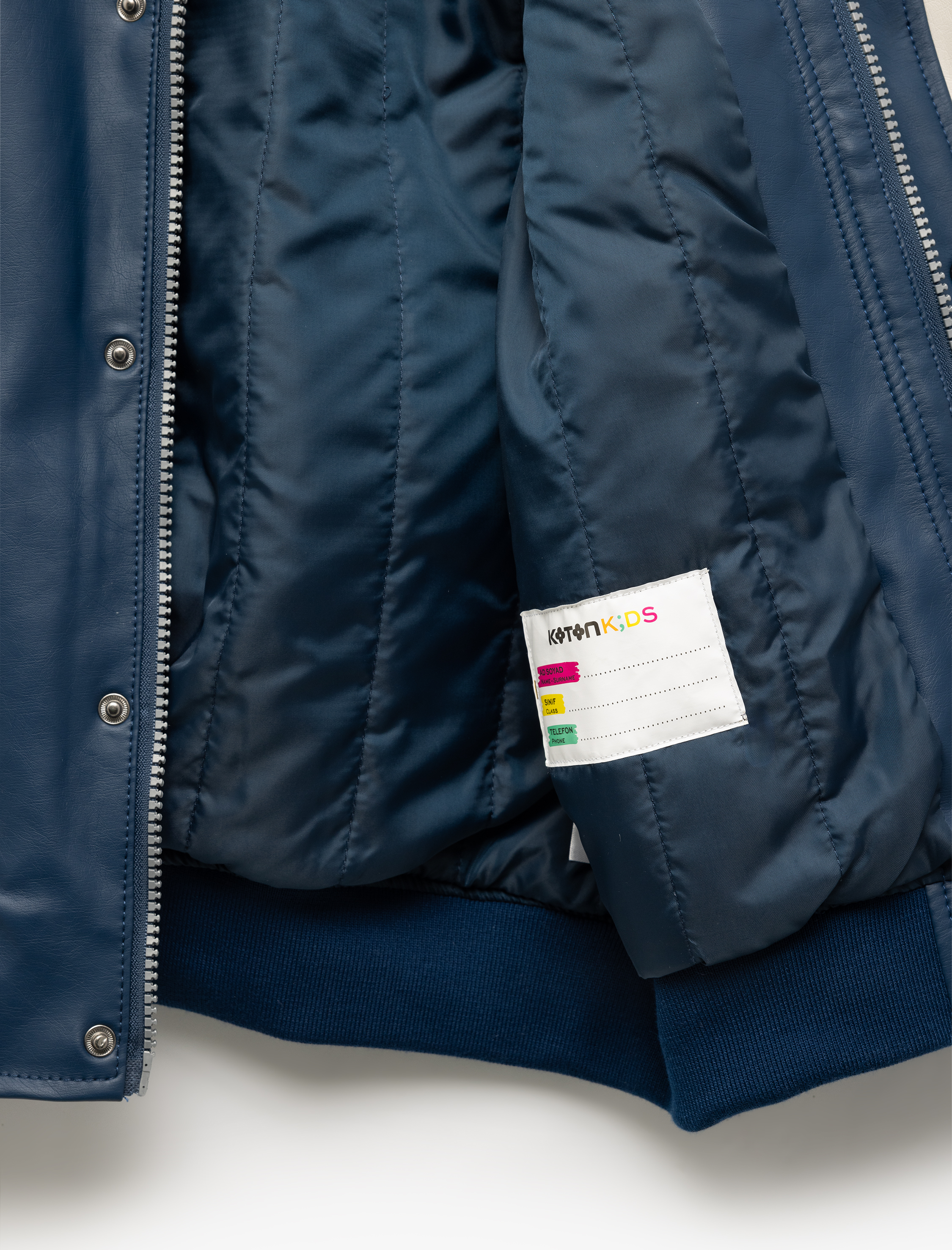  Erkek Çocuk Bisiklet Yaka Uzun Kollu Suni Deri Bomber Ceket