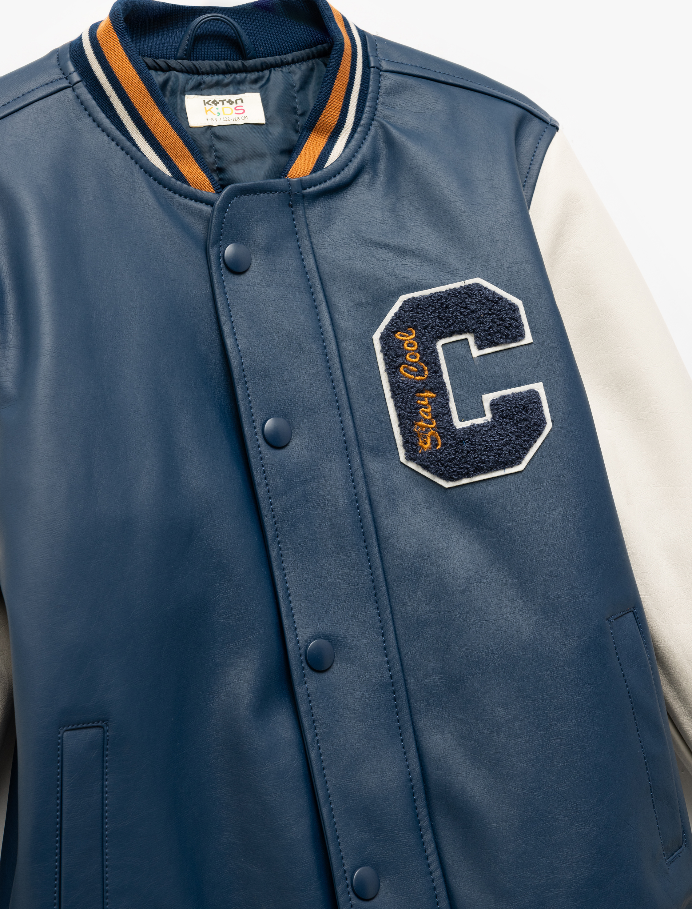  Erkek Çocuk Bisiklet Yaka Uzun Kollu Suni Deri Bomber Ceket