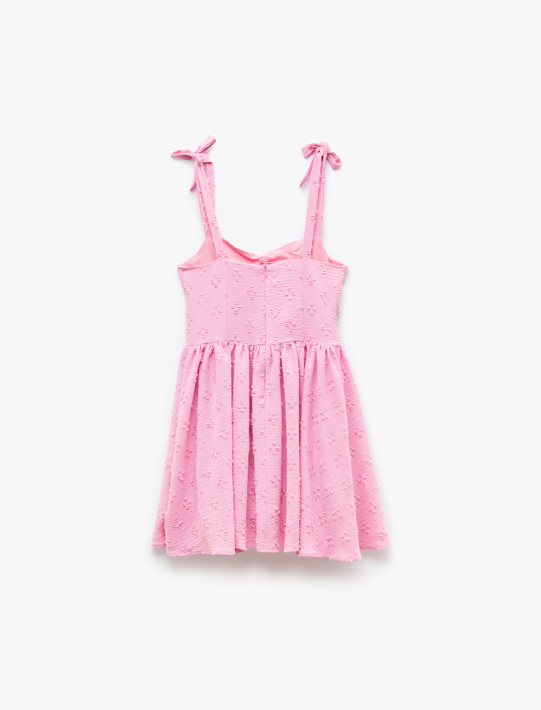 İnce Askılı Kolsuz Gipeli Volanlı Fisto Mini Elbise