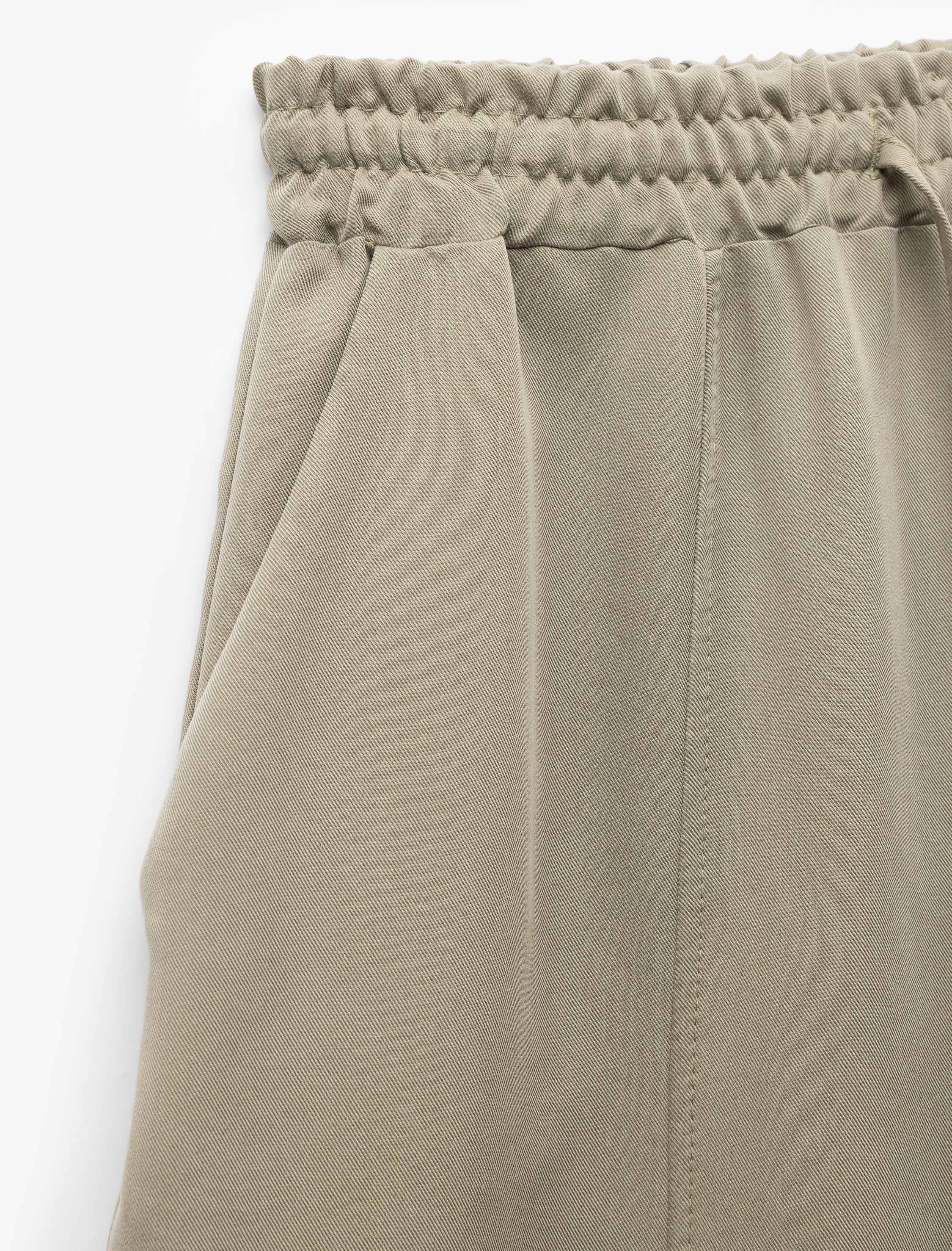   Modal Kumaş Beli Lastikli Bağlamalı Cepli Balon Fit Pantolon