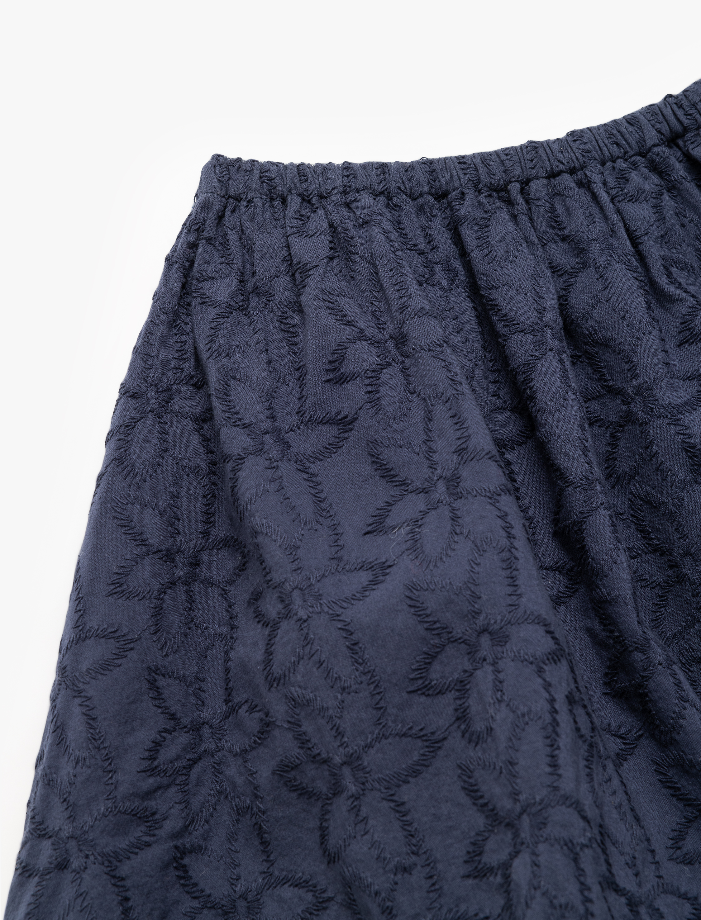  Kız Çocuk Pamuklu Beli Lastikli Brode Detaylı Mini Etek