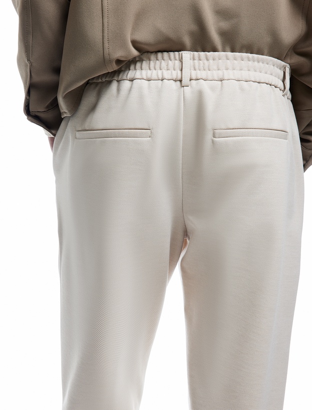 Beli Lastikli Cep Detaylı Düğmeli Chino Pantolon_2