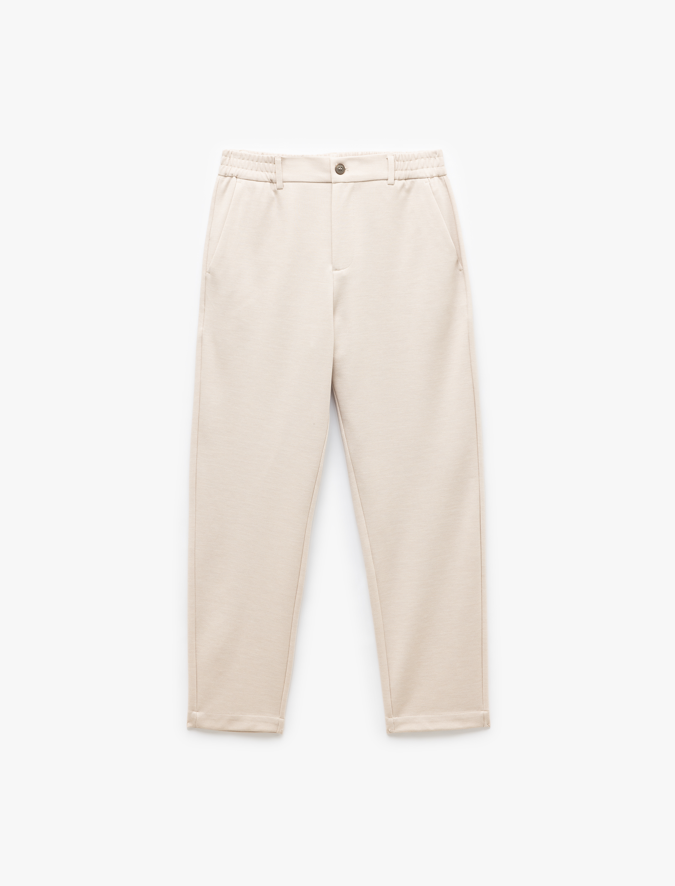   Beli Lastikli Cep Detaylı Düğmeli Chino Pantolon