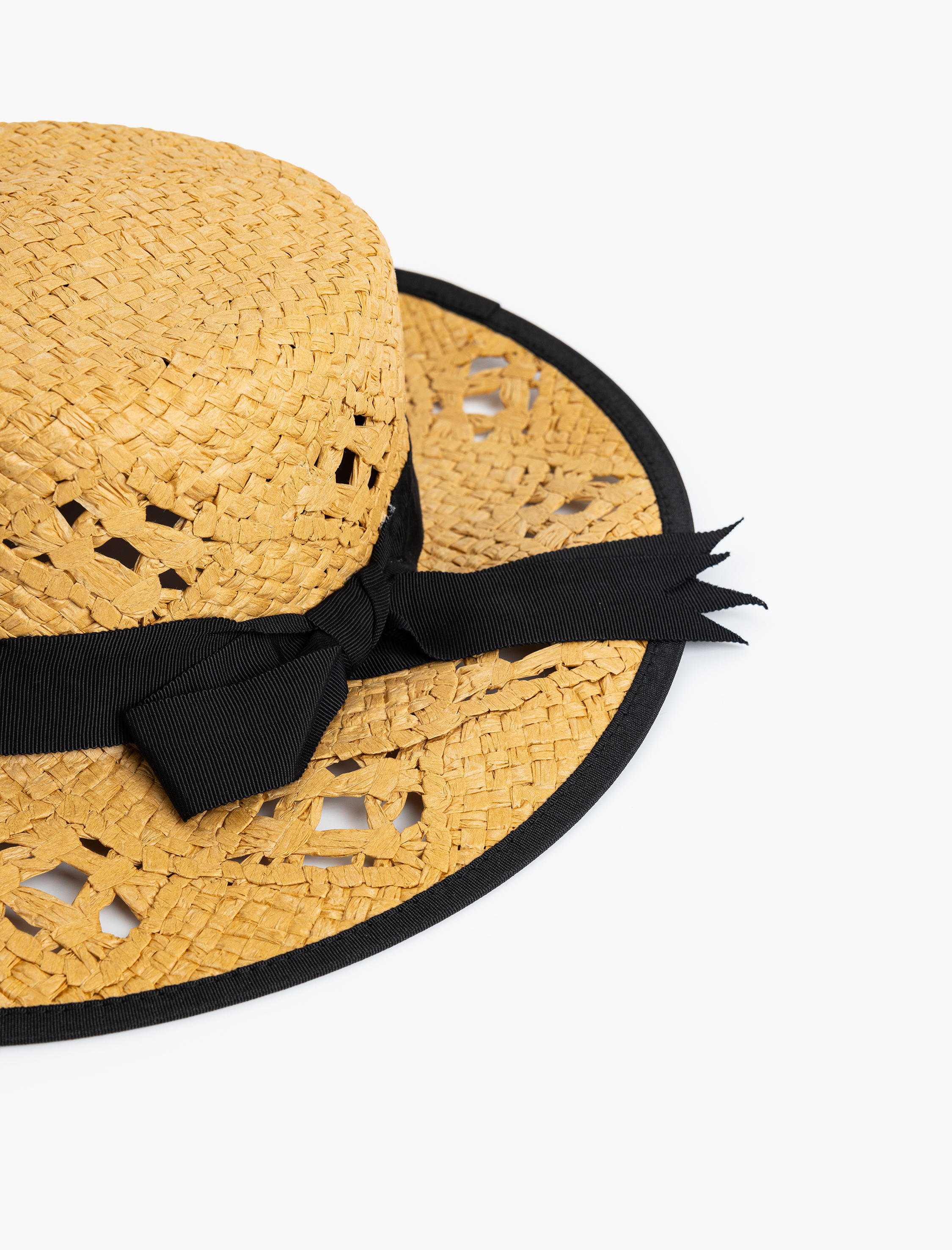  Kadın Bant Detaylı Hasır Şapka