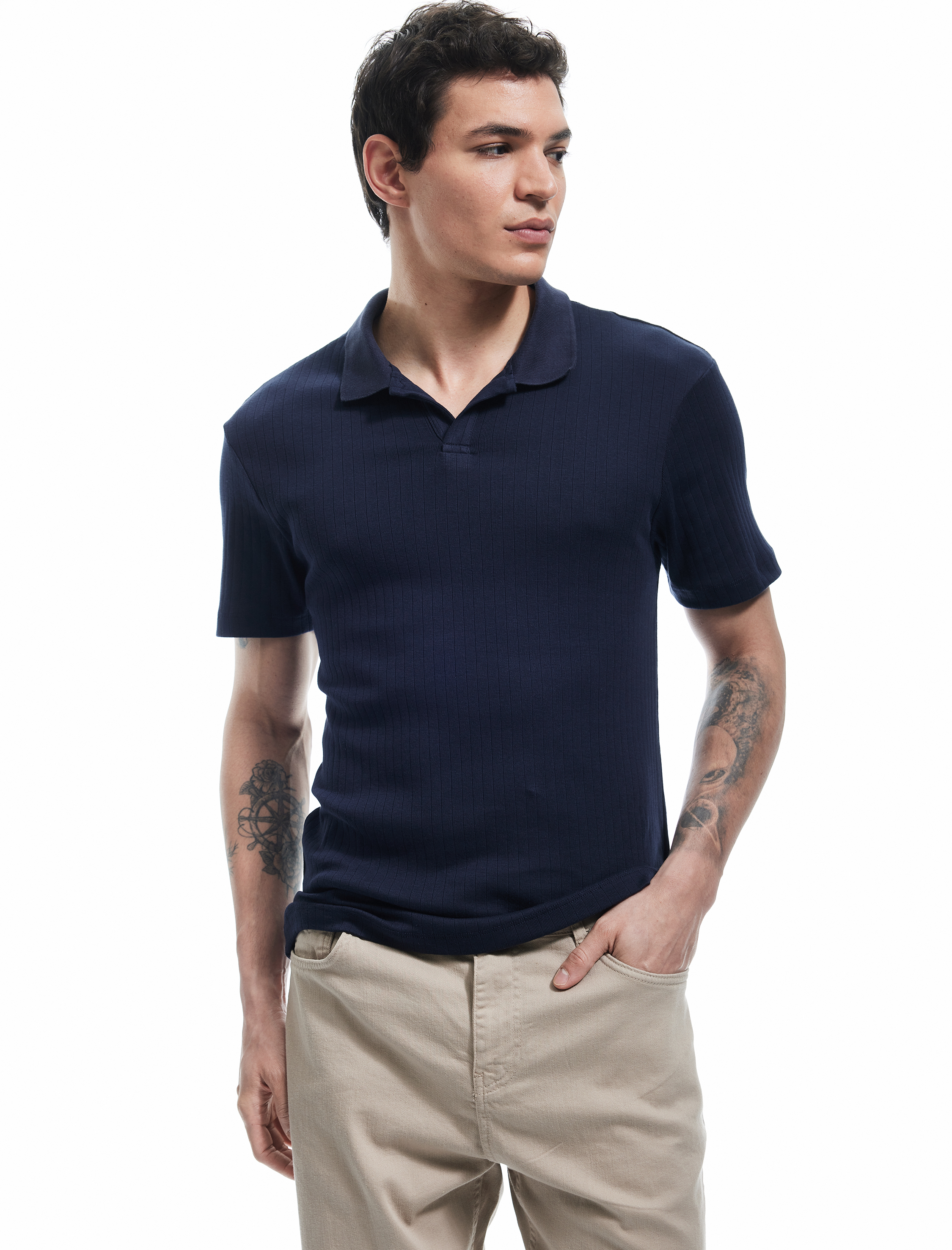   Kısa Kollu Pamuklu Slim Fit Polo Yaka Tişört