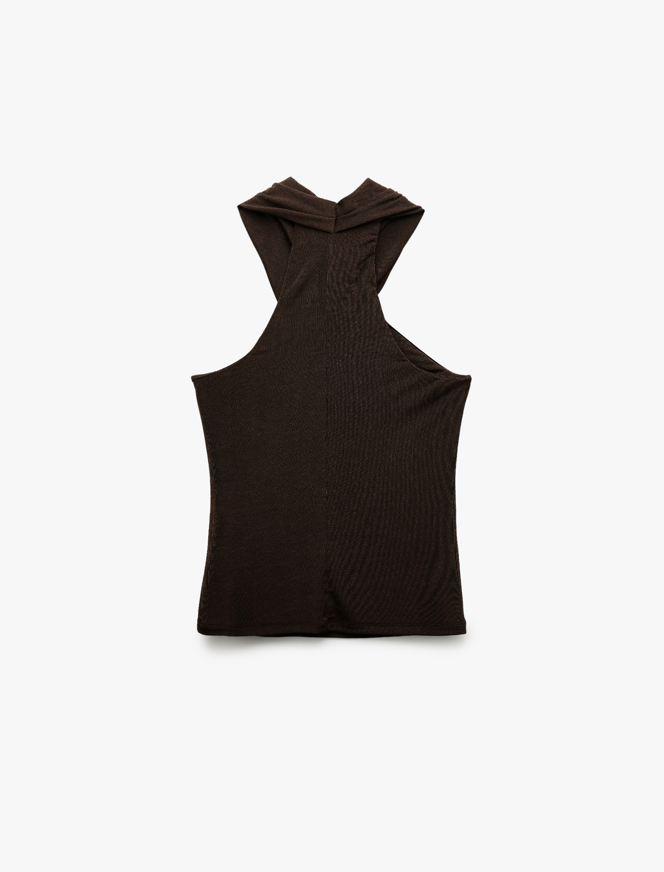   Kolsuz Kat Detaylı Çapraz Askılı Halter Yaka Bluz