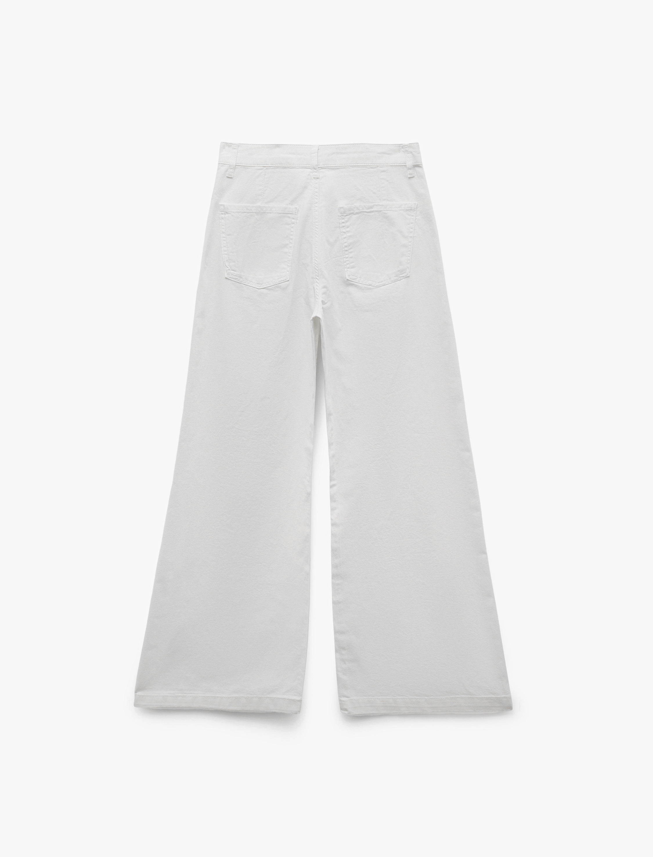   Koton X Sima Tarkan -  Cep Detaylı Pamuklu Geniş Paça Pantolon