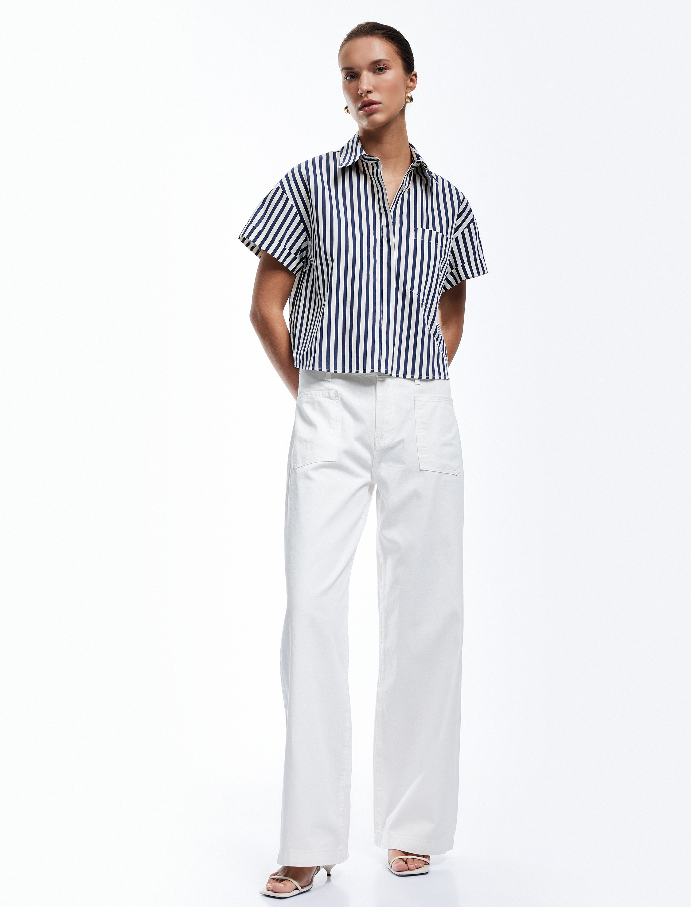   Koton X Sima Tarkan -  Cep Detaylı Pamuklu Geniş Paça Pantolon