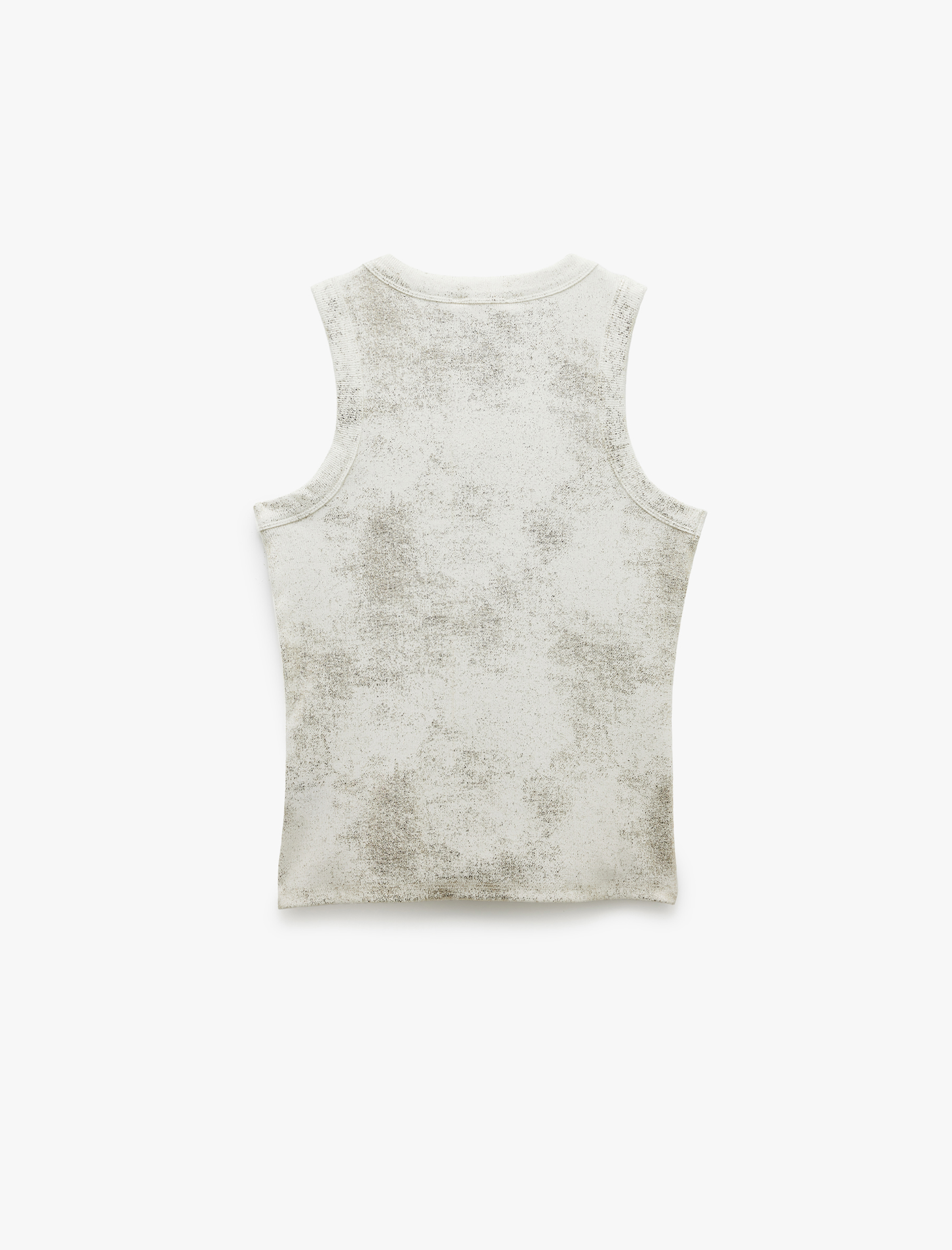   Pamuklu Kolsuz Slim Fit Metalik Baskılı Halter Yaka Atlet