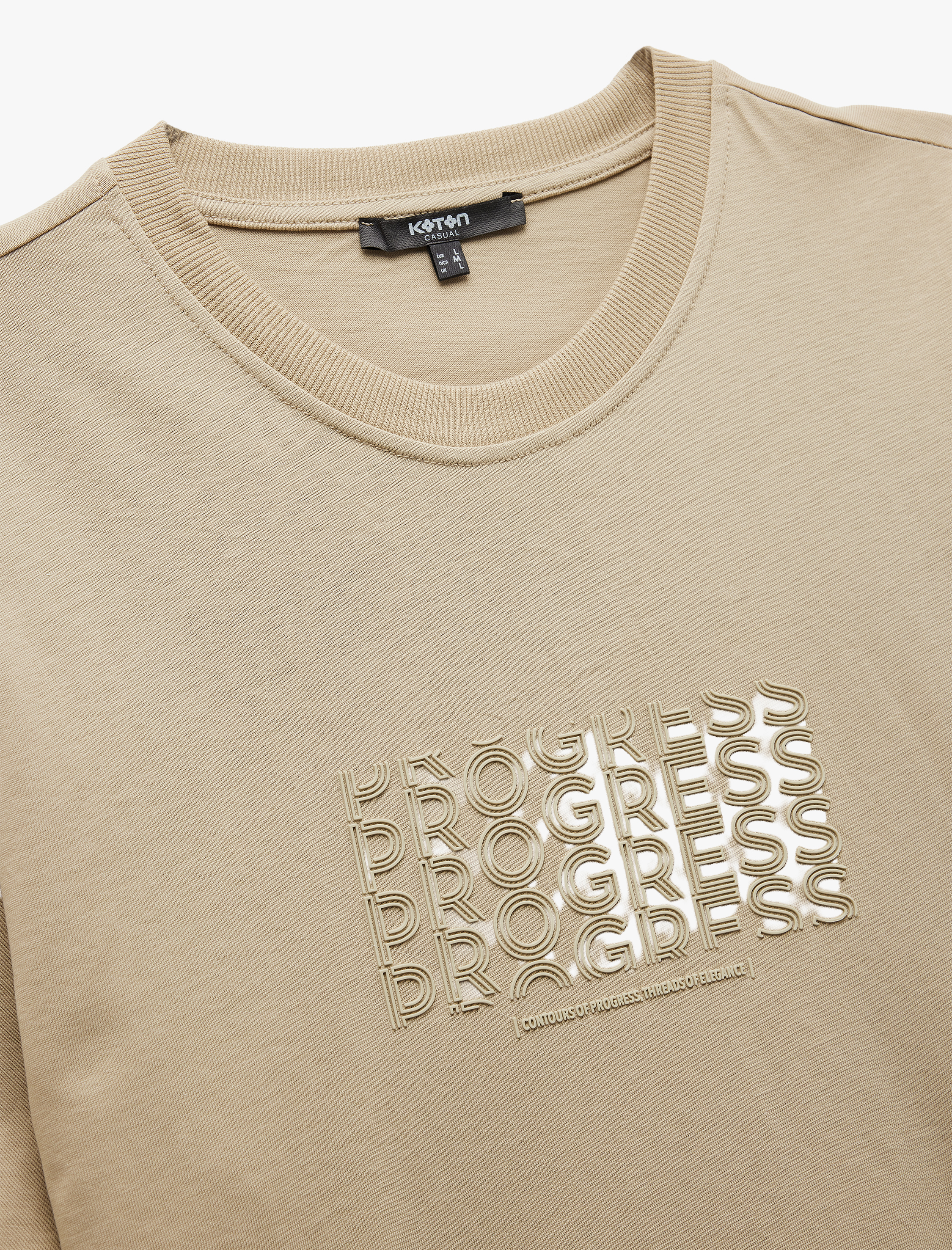   Kısa Kollu Bisiklet Yaka Pamuklu Baskılı Tişört