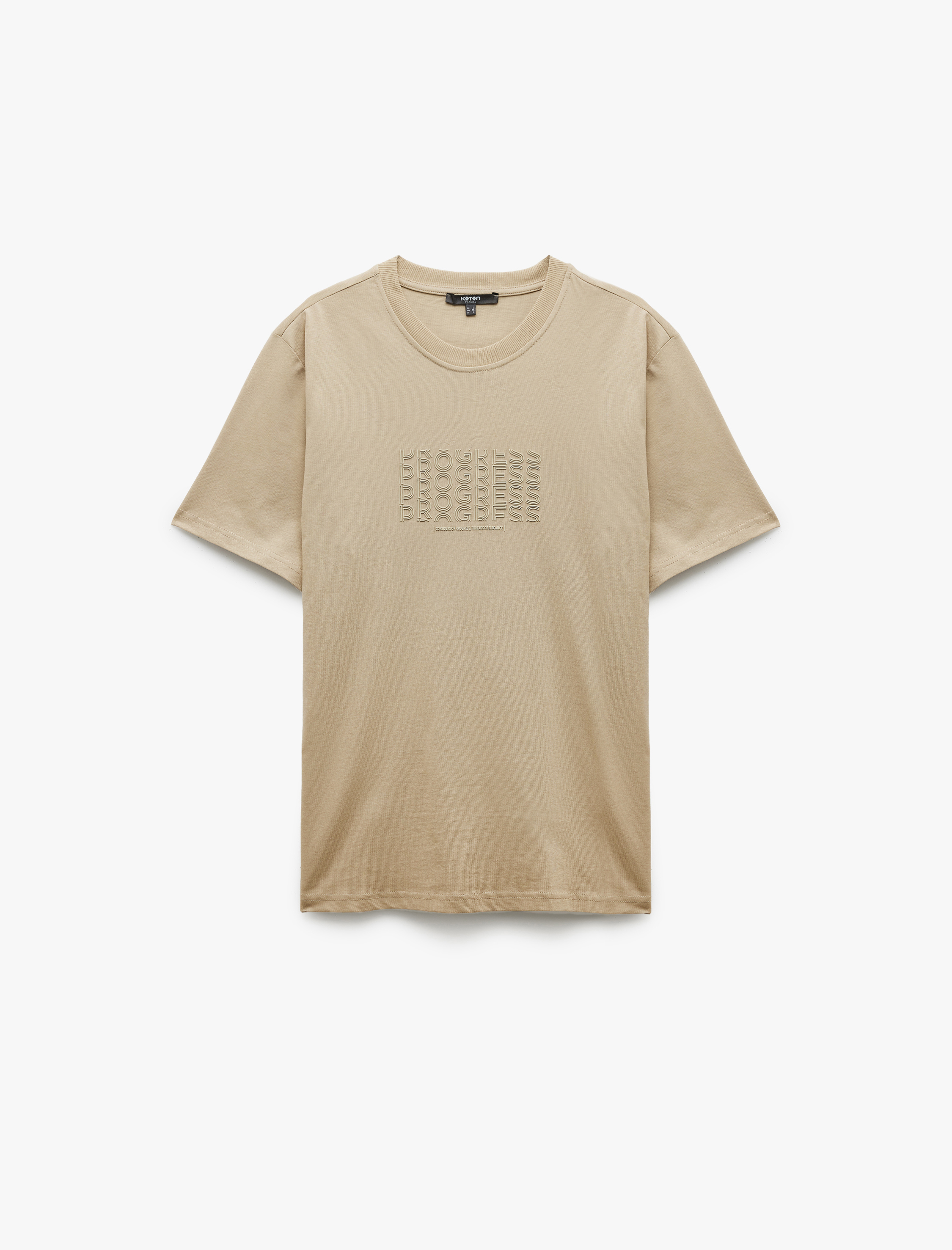   Kısa Kollu Bisiklet Yaka Pamuklu Baskılı Tişört