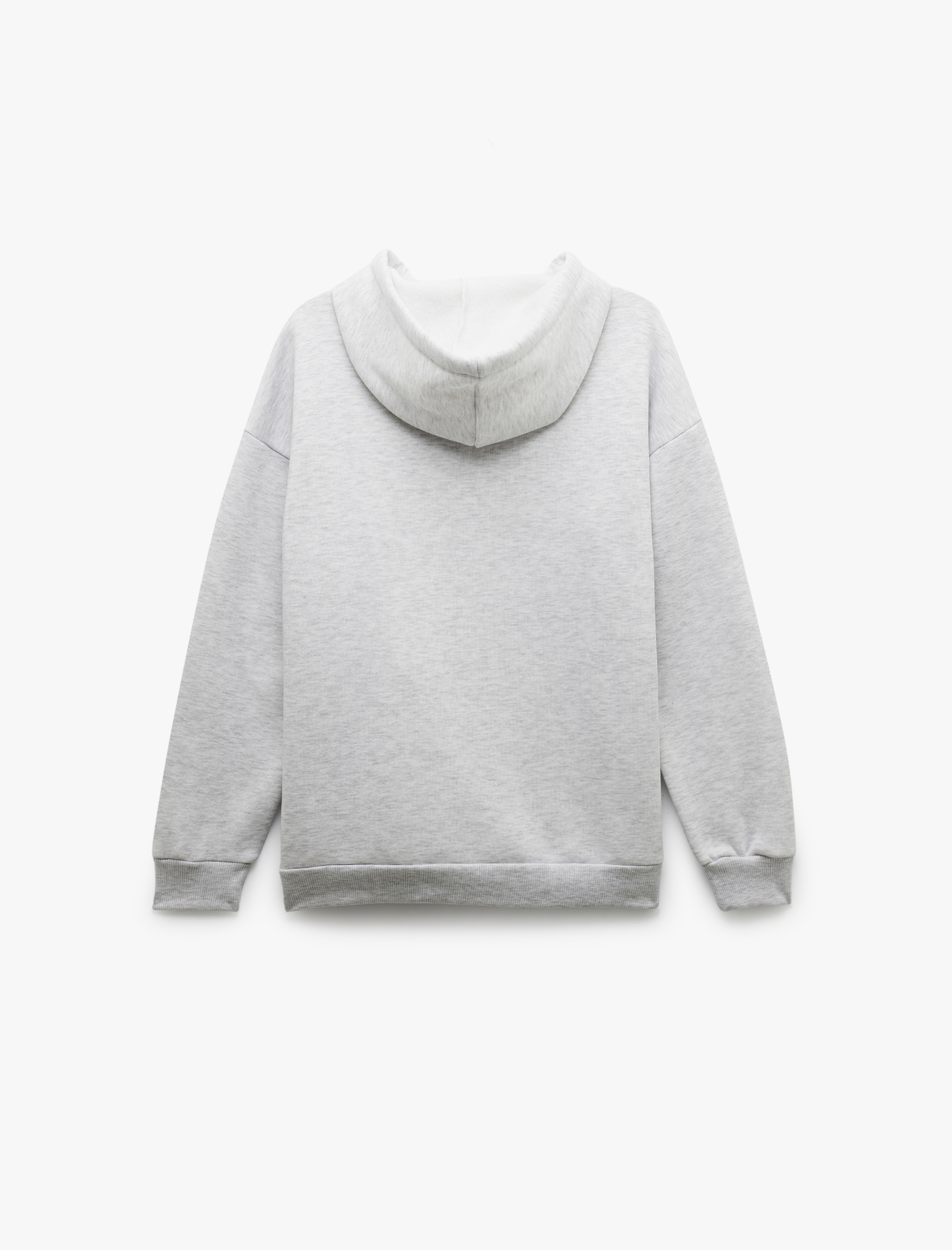   Üç İplik Şardonlu Kanguru Cepli Basic Kapüşonlu Sweatshirt
